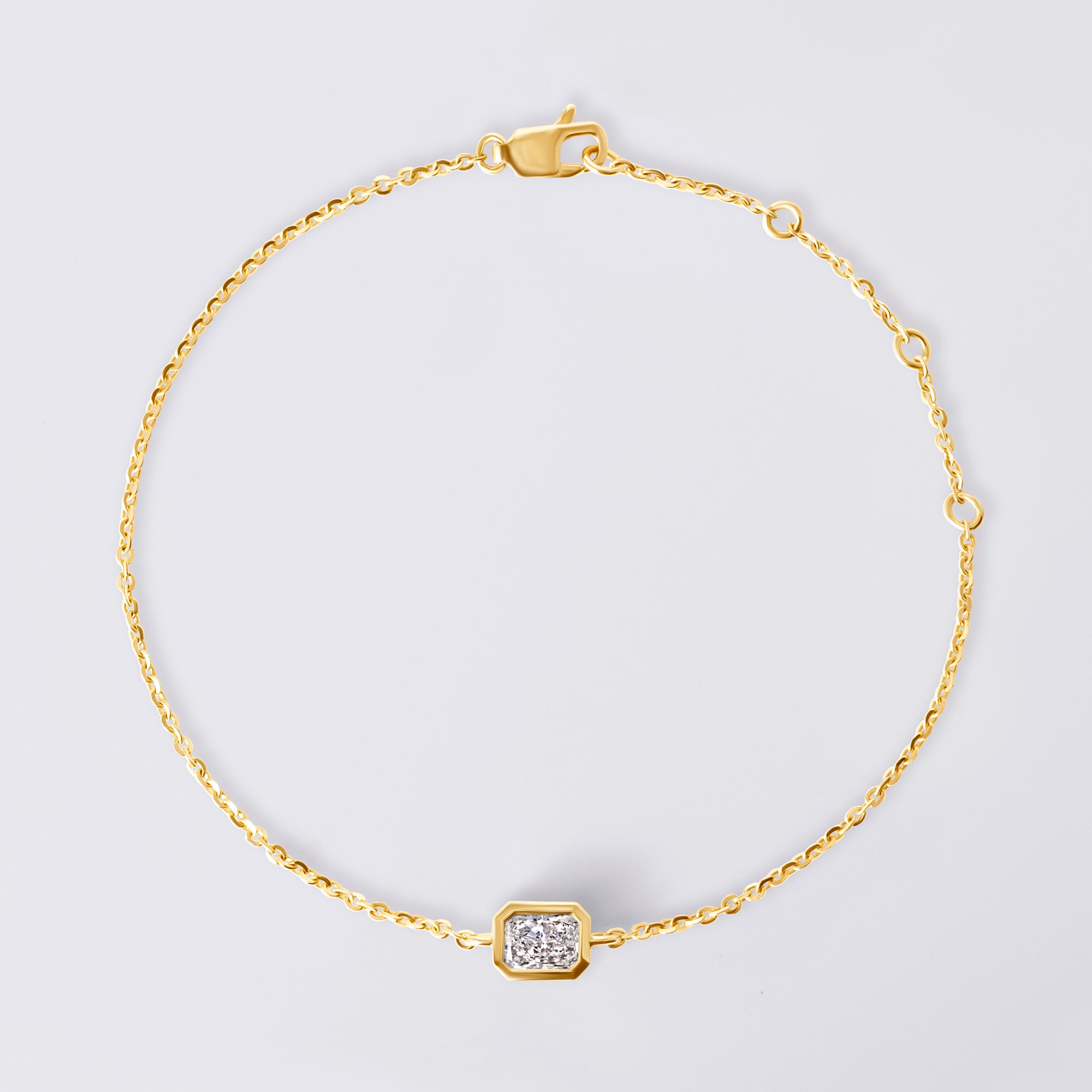 Radiant Diamond Bezel Set Bracelet