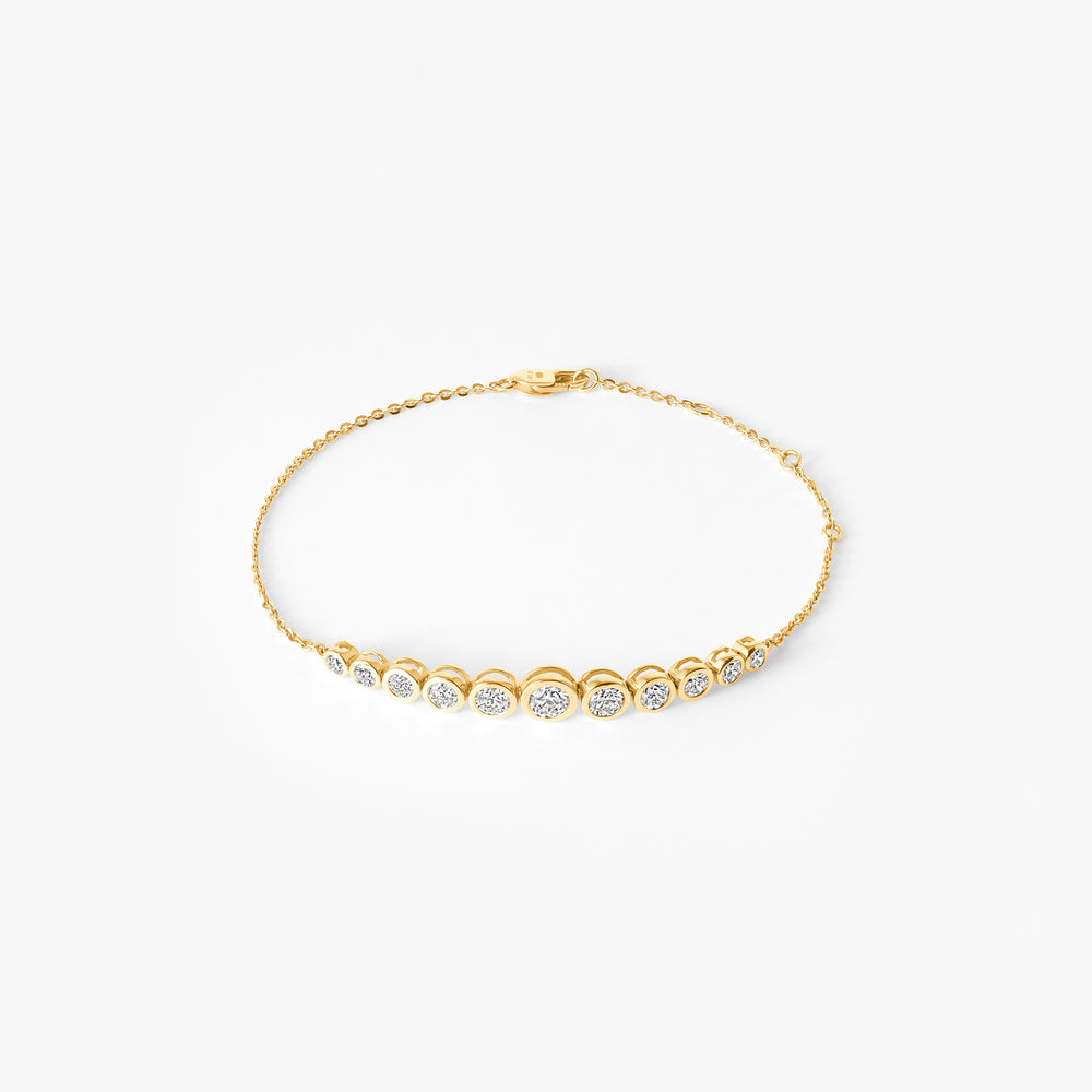 Round Diamond Graduated Bezel Bracelet