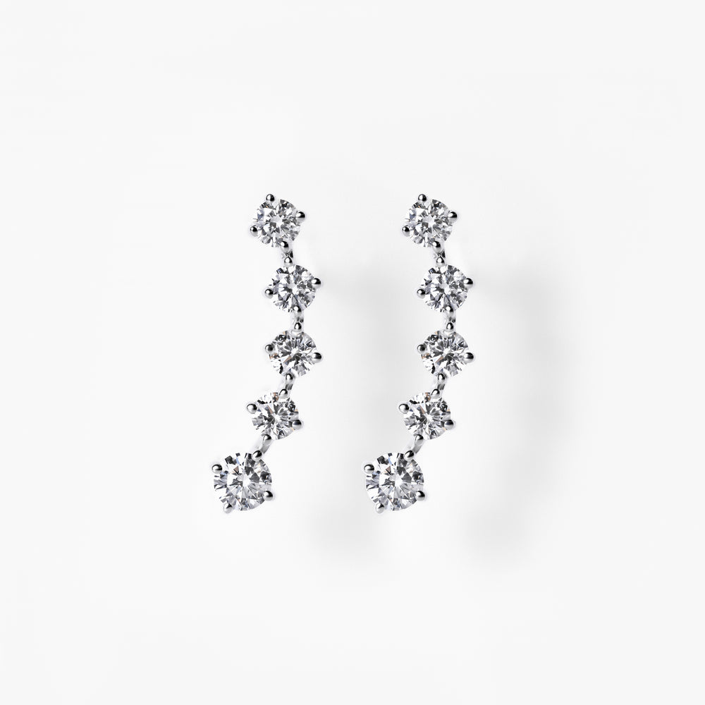 Round Diamond Crawler Earrings