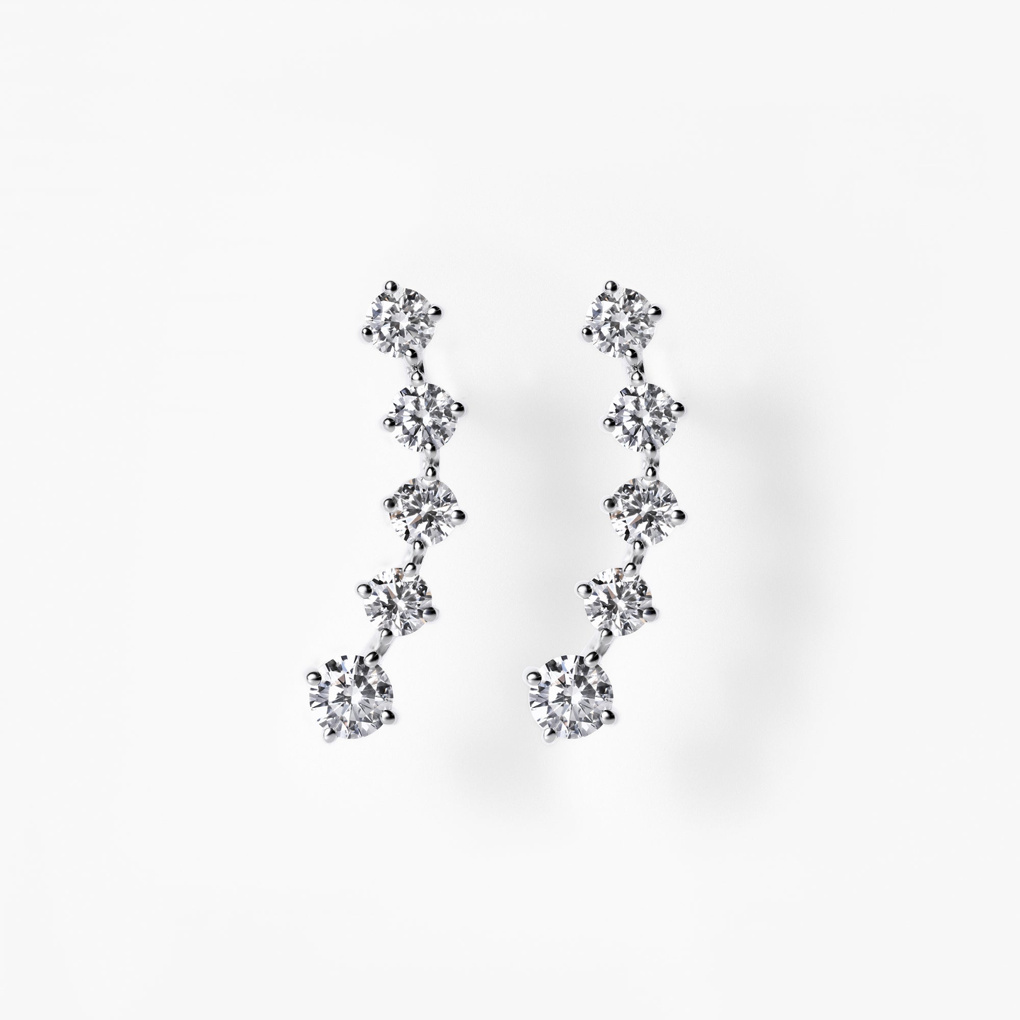 Round Diamond Crawler Earrings