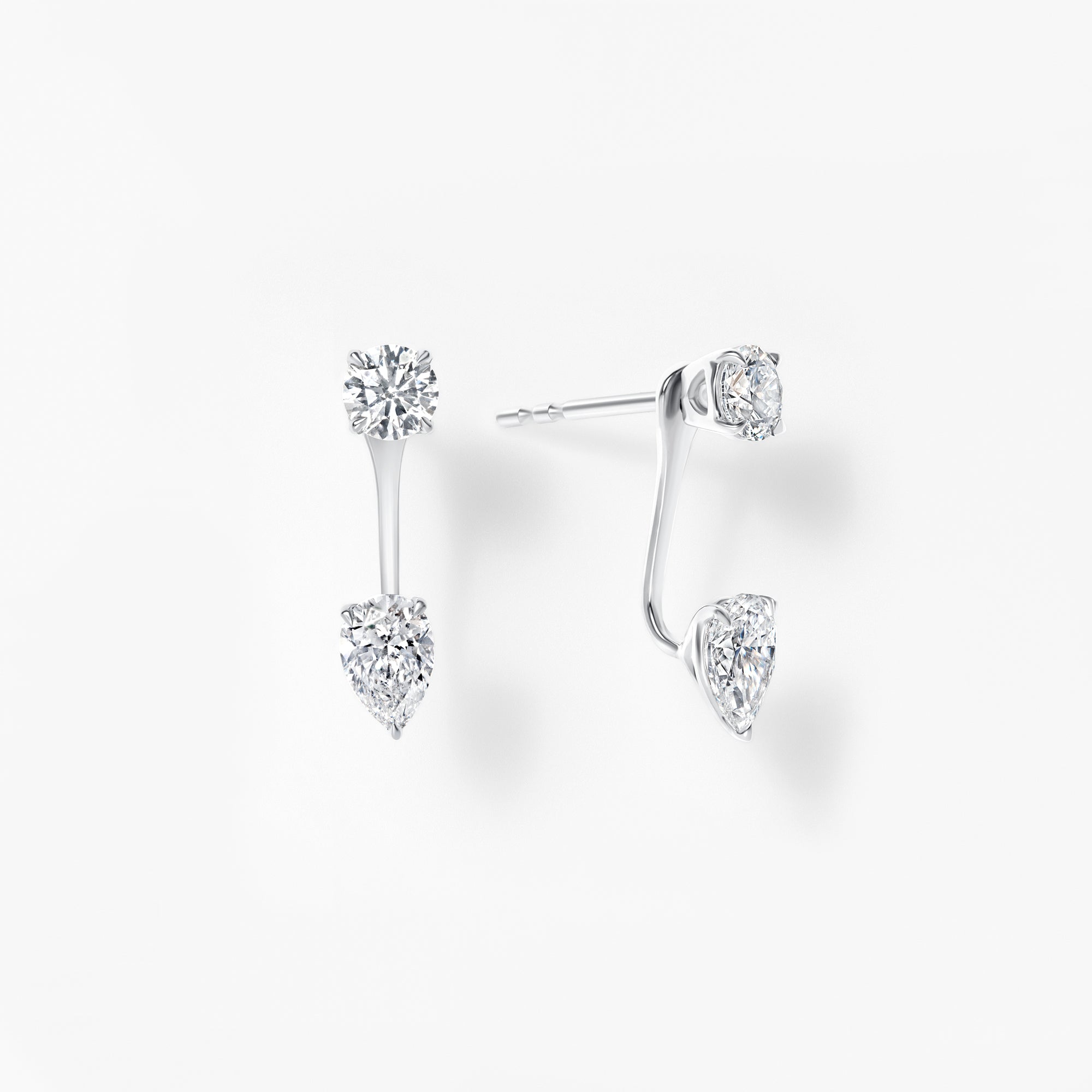 Round and Pear Diamond Earring Jackets