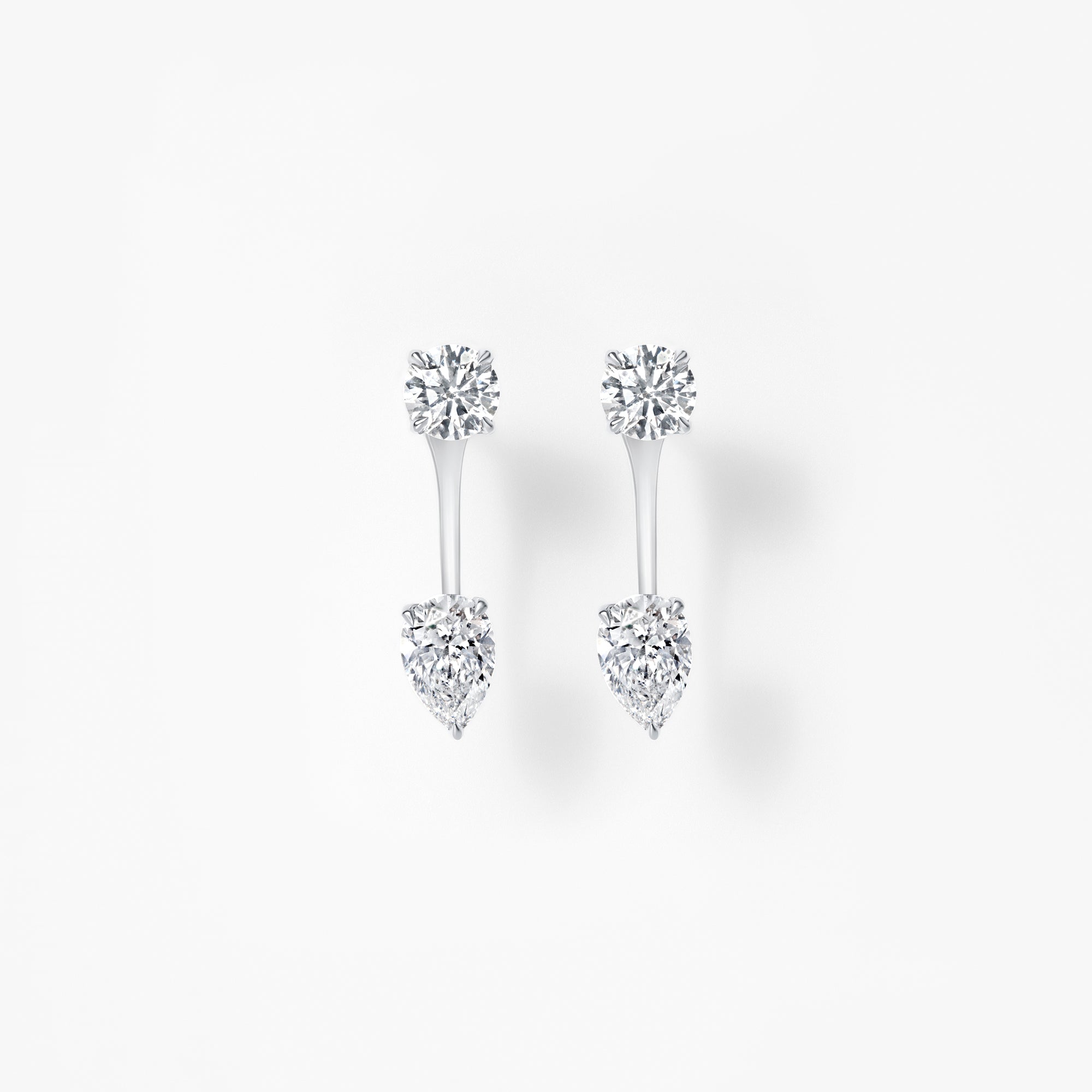Round and Pear Diamond Earring Jackets