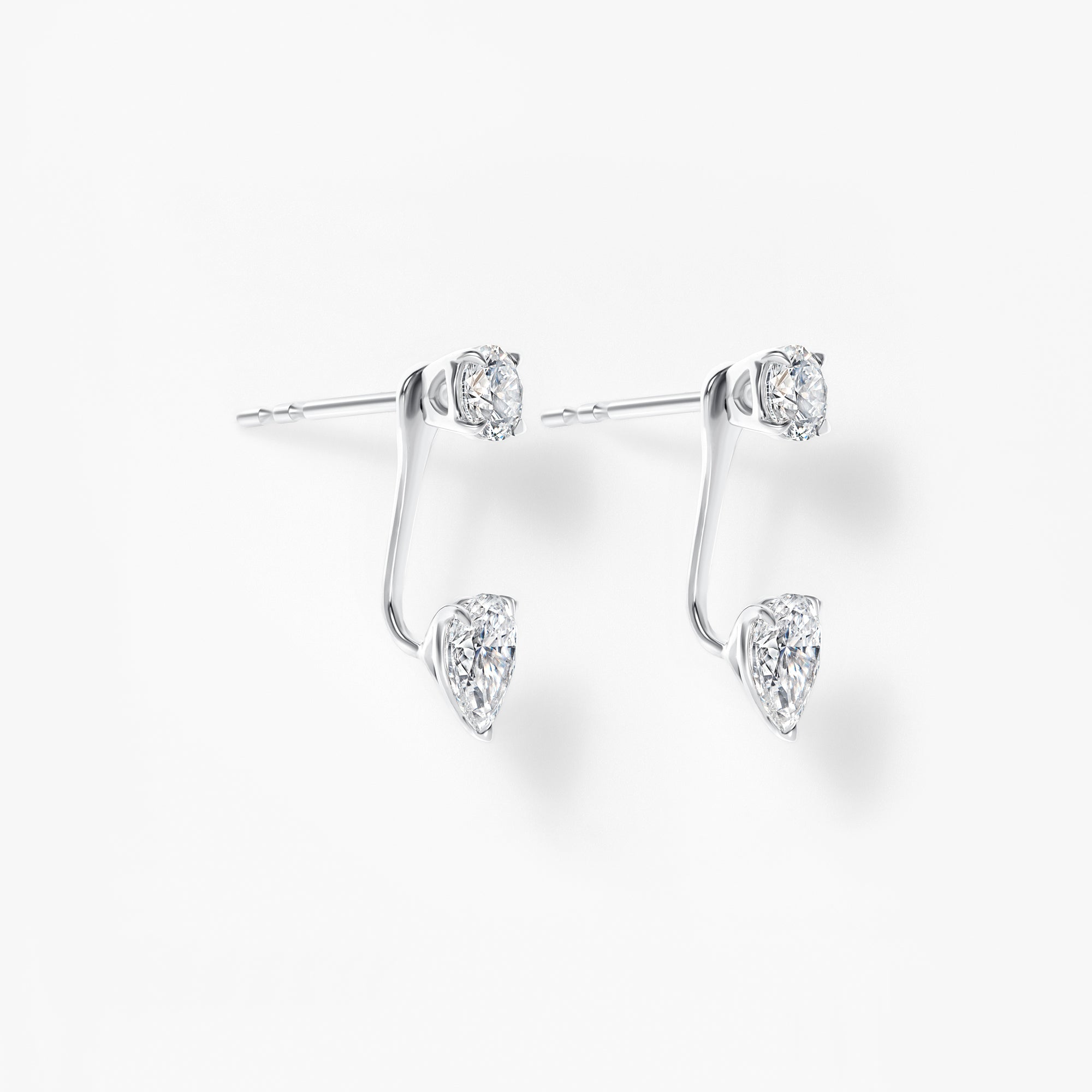 Round and Pear Diamond Earring Jackets