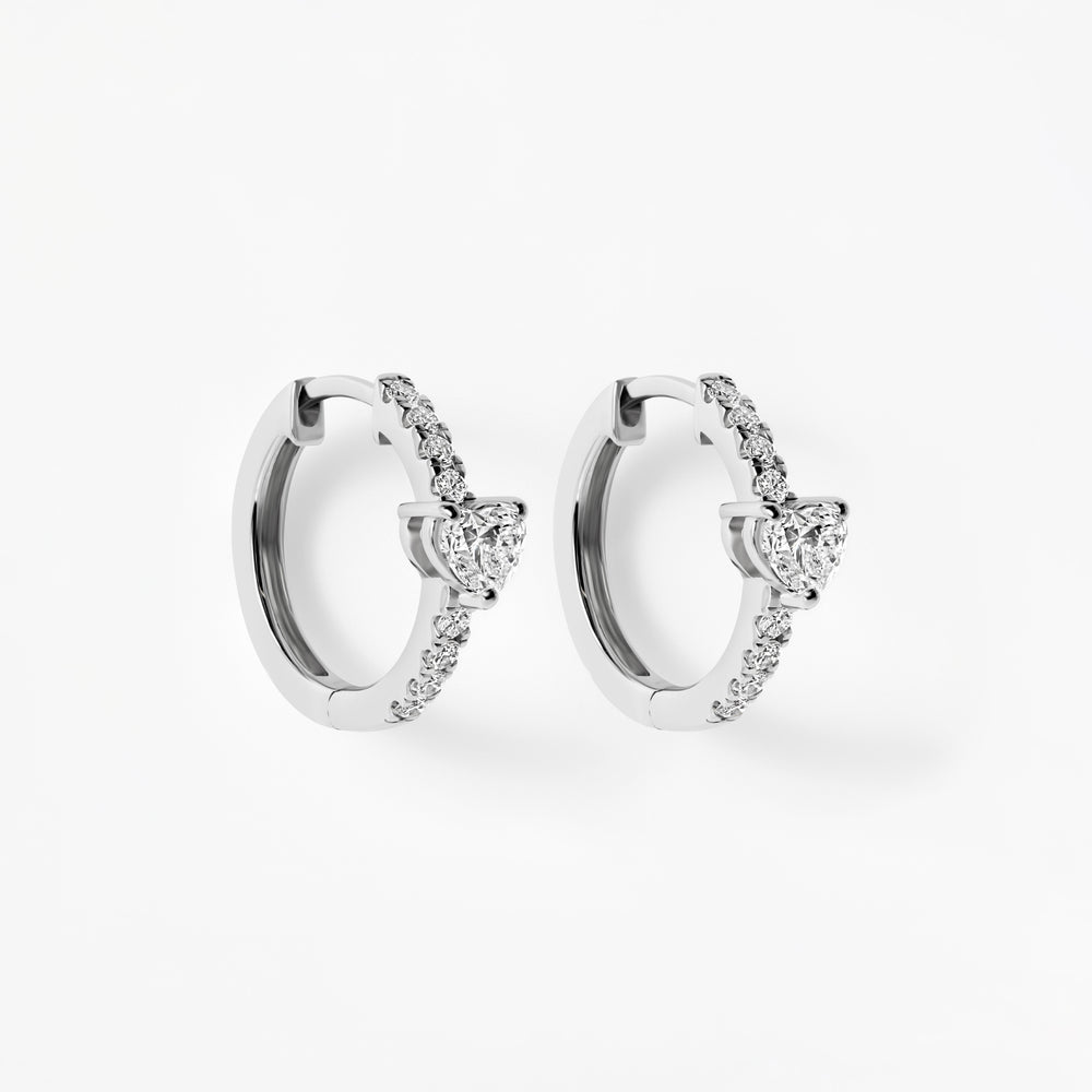 Heart Diamond Pavé Huggie Earrings