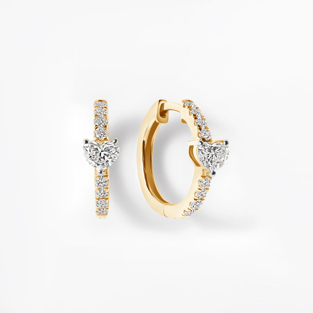 Heart Diamond Pavé Huggie Earrings