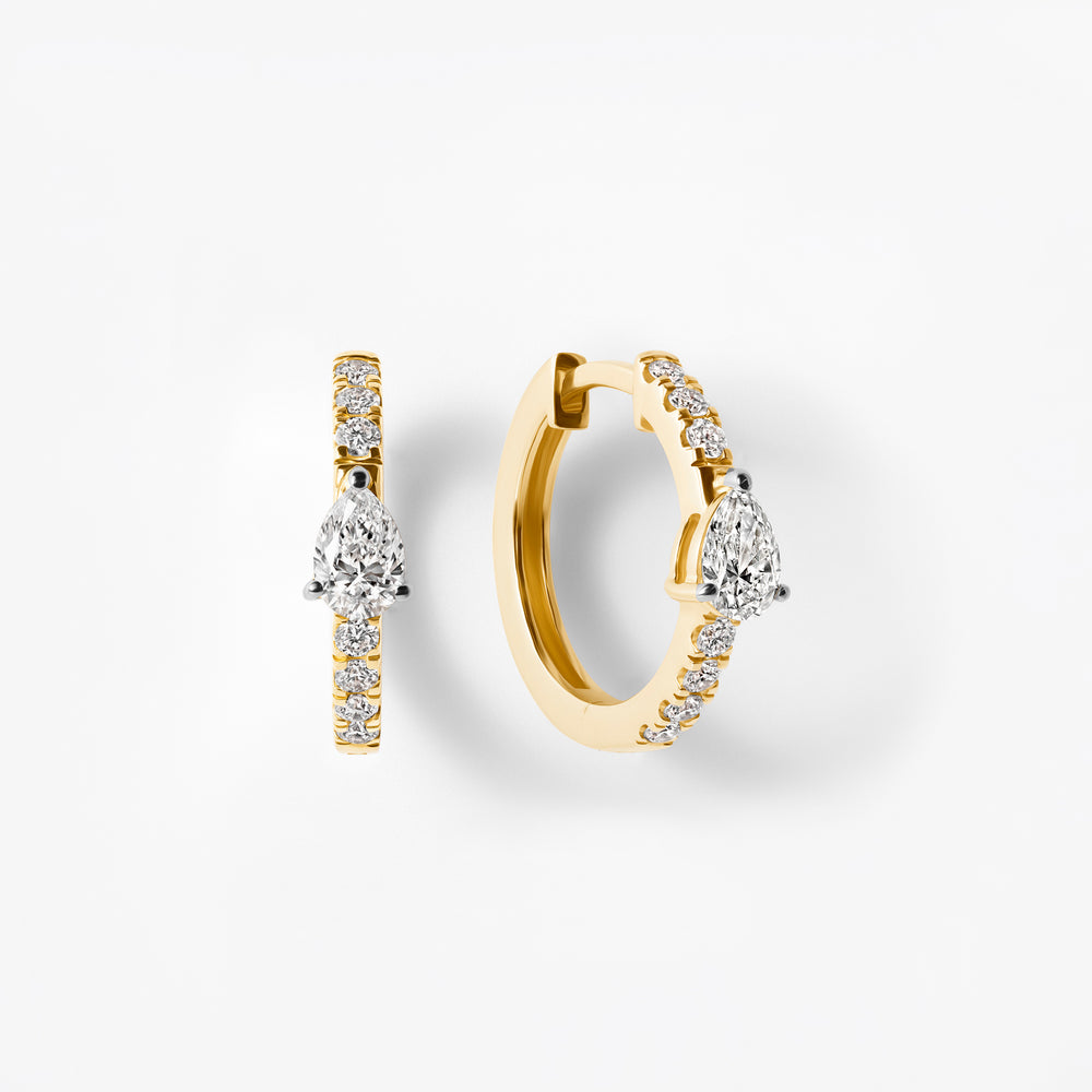 Pear Diamond Pavé Huggie Earrings