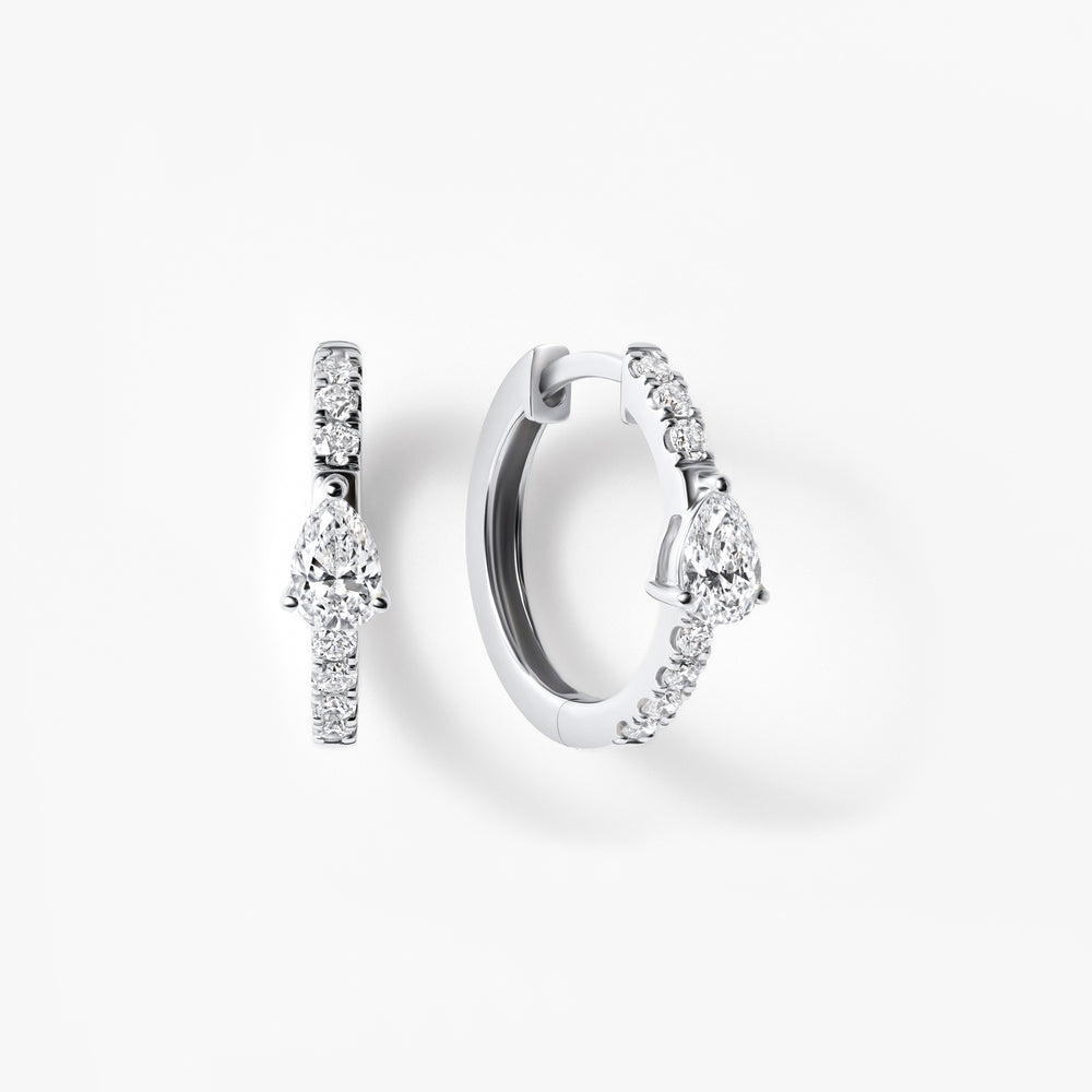 Pear Diamond Pavé Huggie Earrings