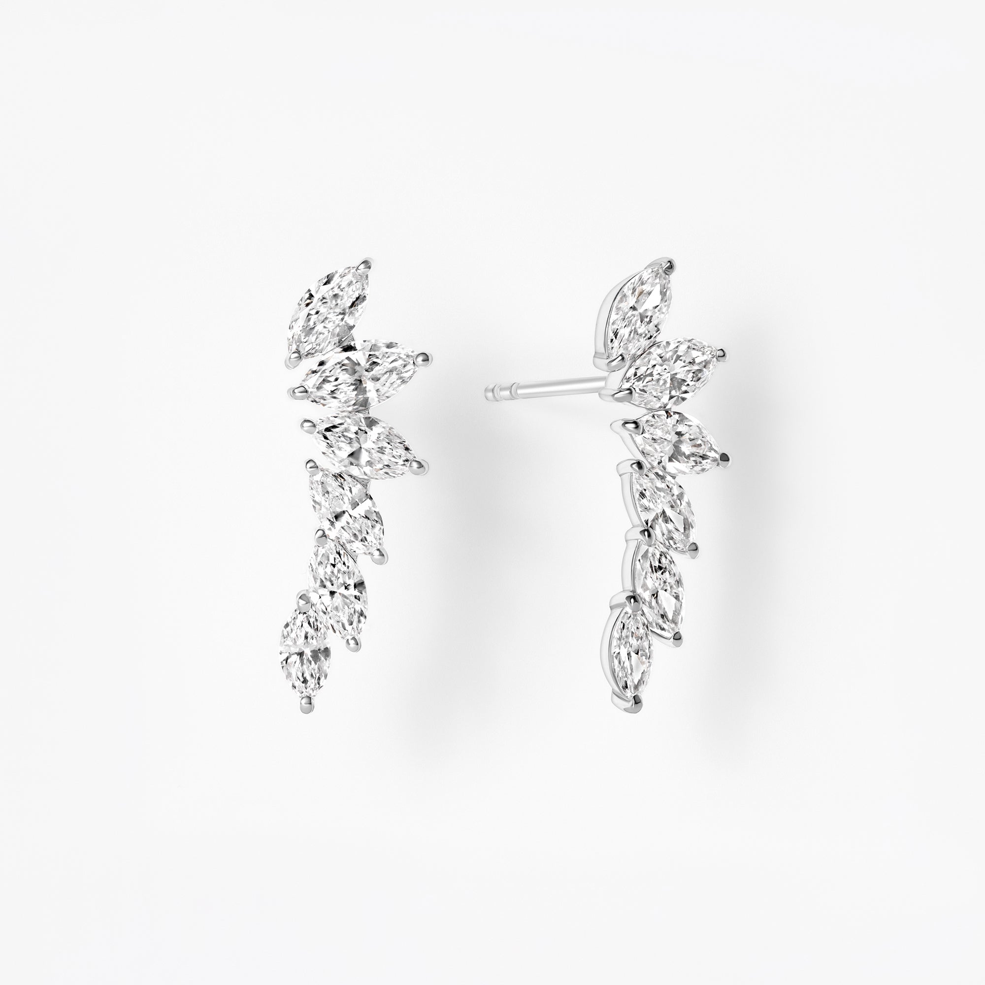 Marquise Diamond Ear Crawler Earrings