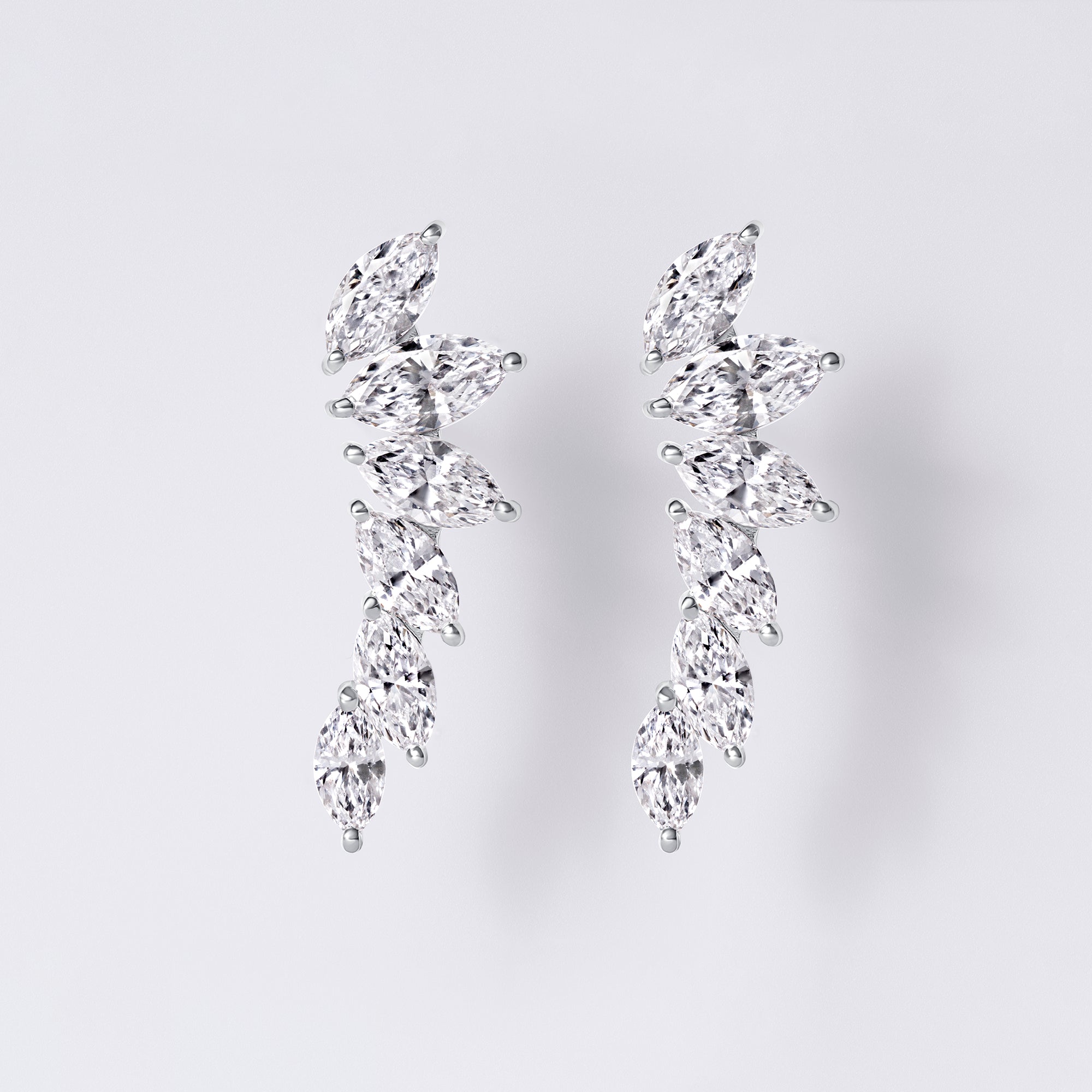 Marquise Diamond Ear Crawler Earrings