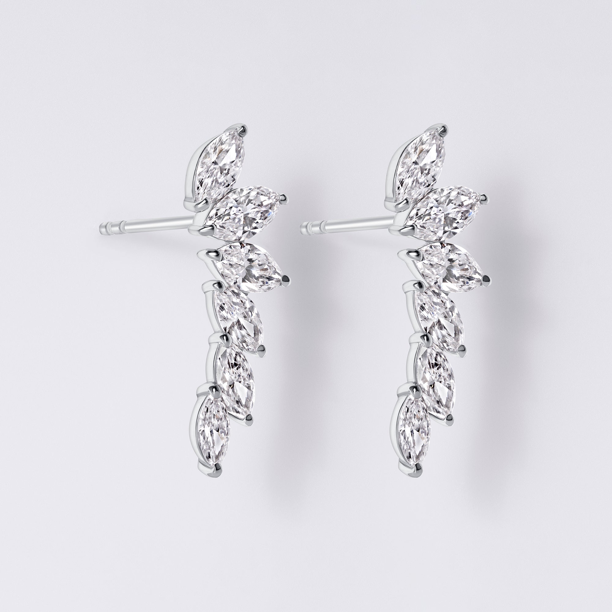 Marquise Diamond Ear Crawler Earrings