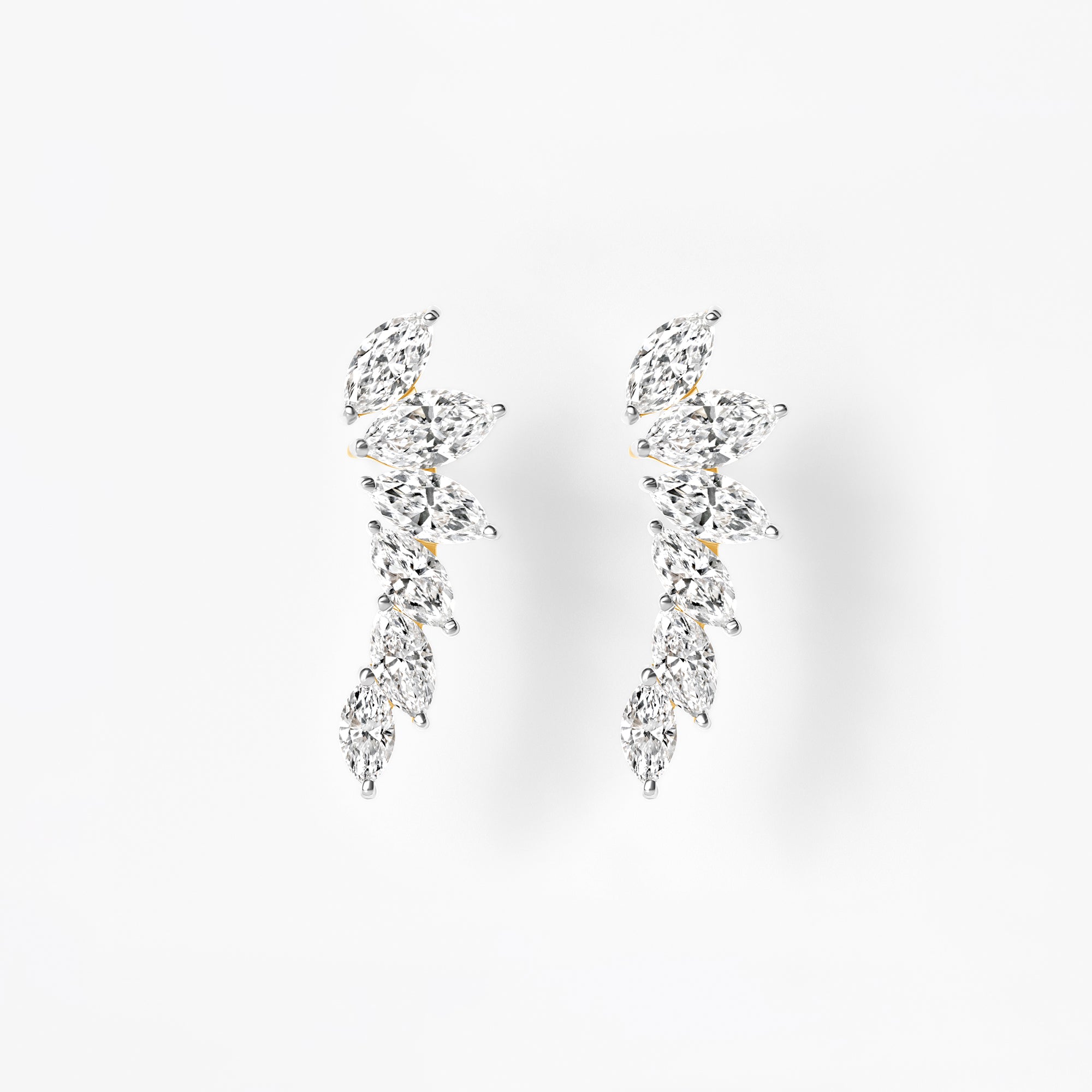 Marquise Diamond Ear Crawler Earrings