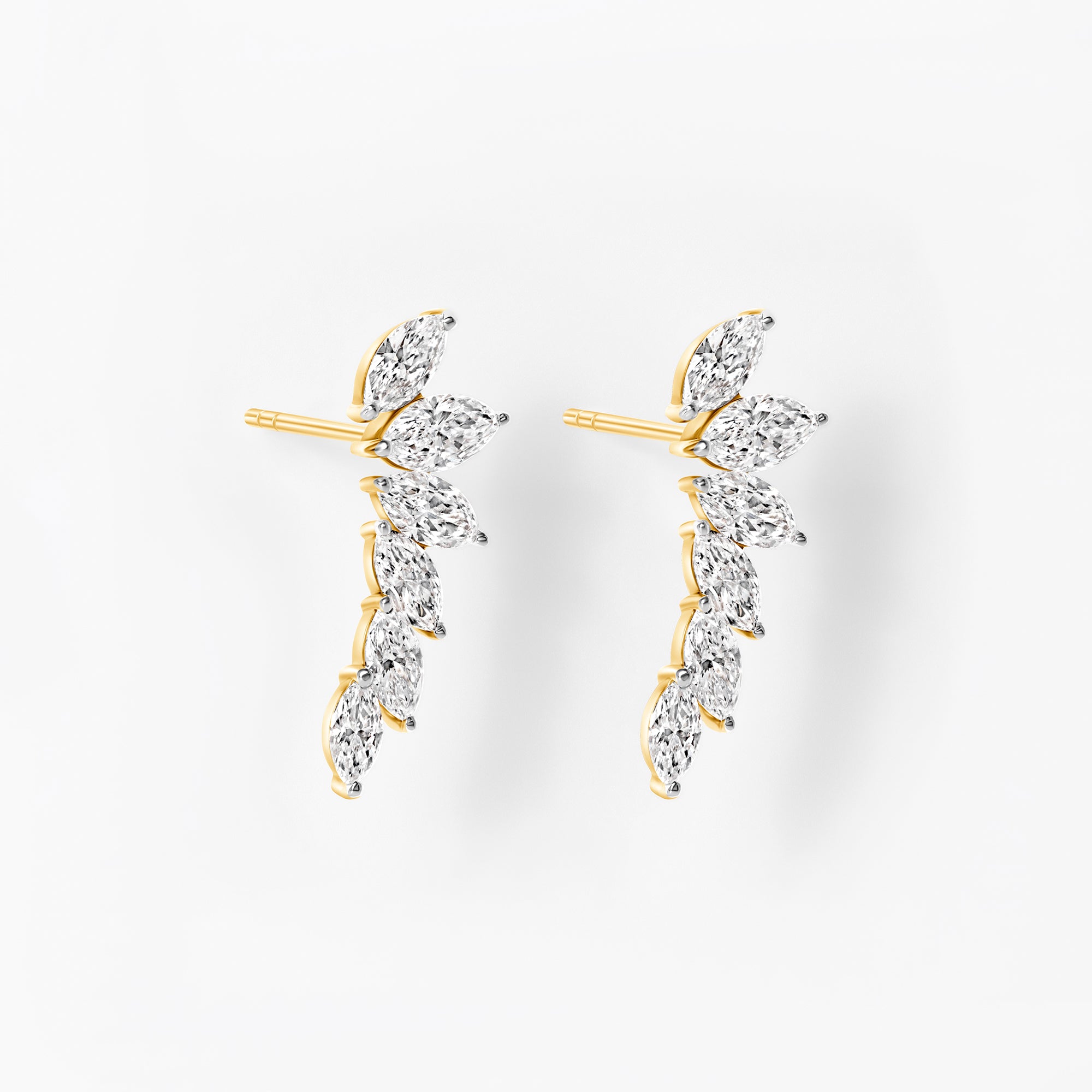 Marquise Diamond Ear Crawler Earrings