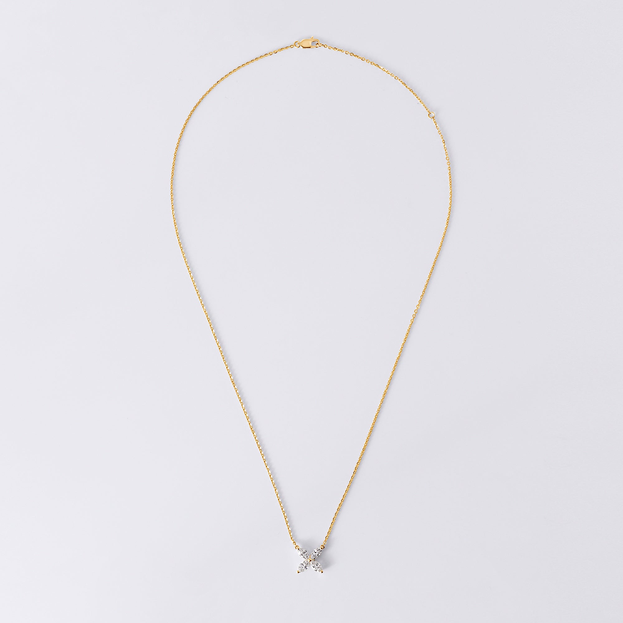 Marquise Diamond Flower Pendant