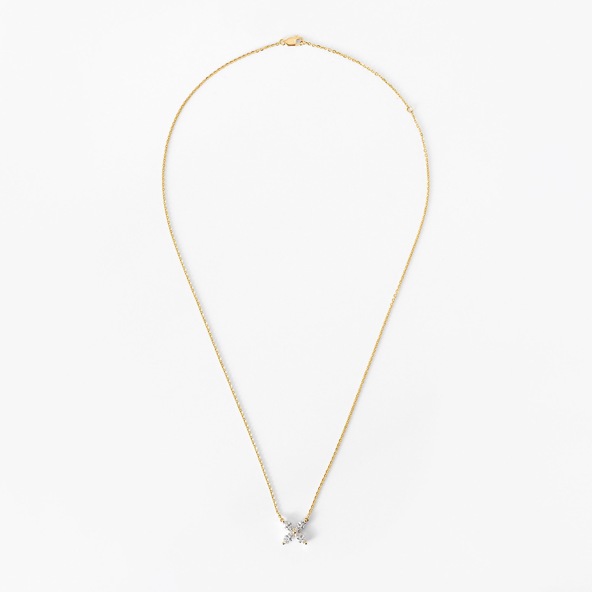 Marquise Diamond Flower Pendant