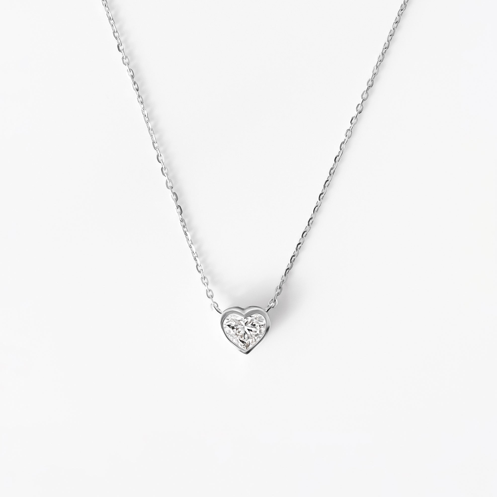 Heart Diamond Bezel Pendant Necklace