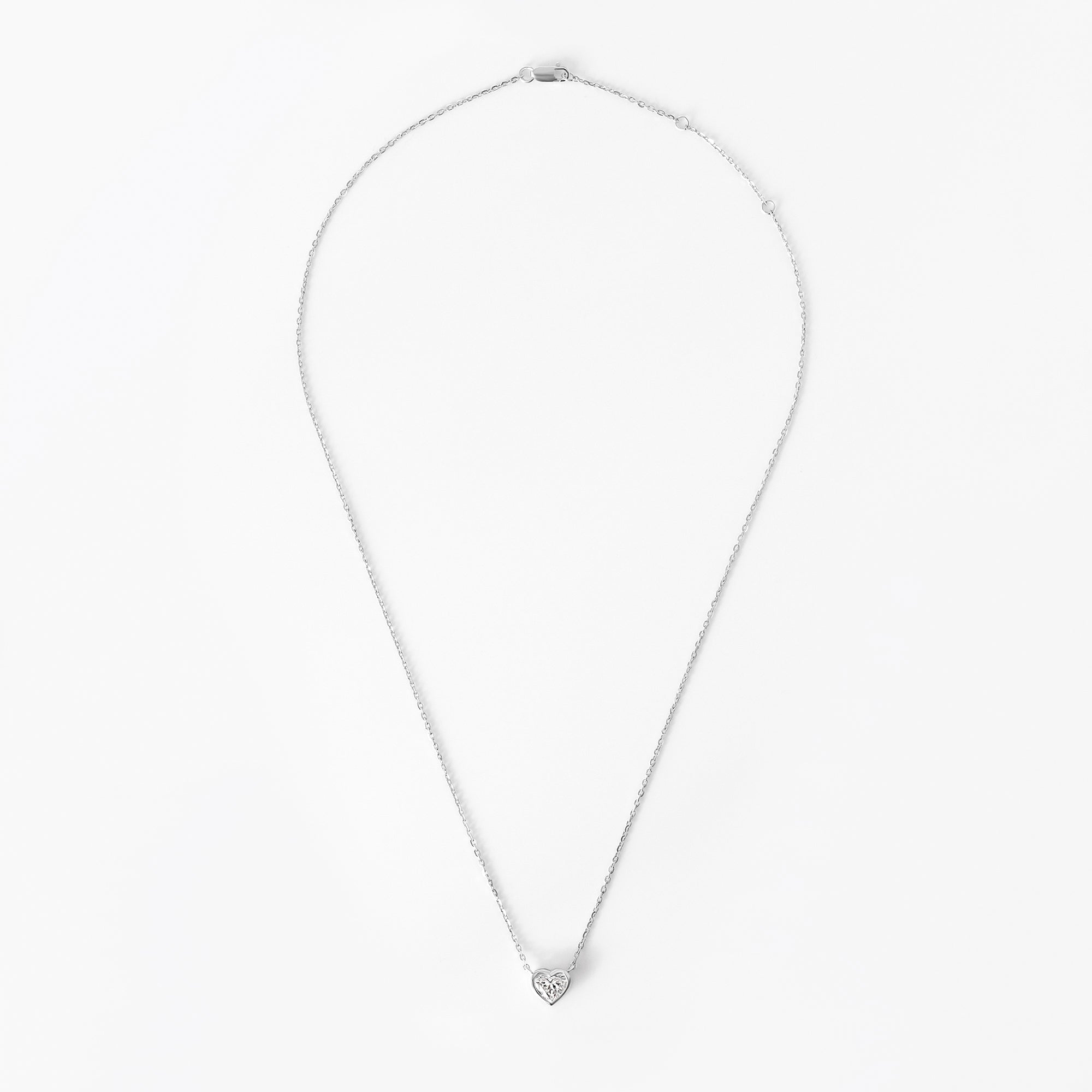 Heart Diamond Bezel Set Pendant Necklace
