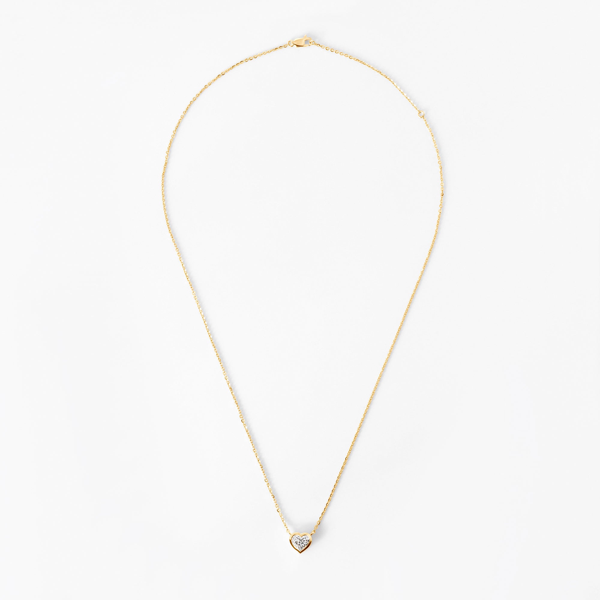 Heart Diamond Bezel Set Pendant Necklace