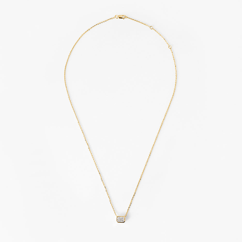 Radiant Diamond Bezel Pendant Necklace