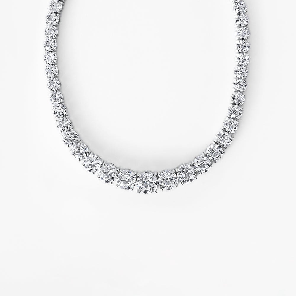 Round Diamond Graduating Collar Necklace
