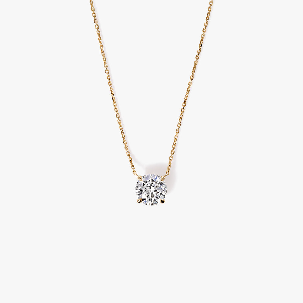 Round Diamond Solitaire Pendant Necklace