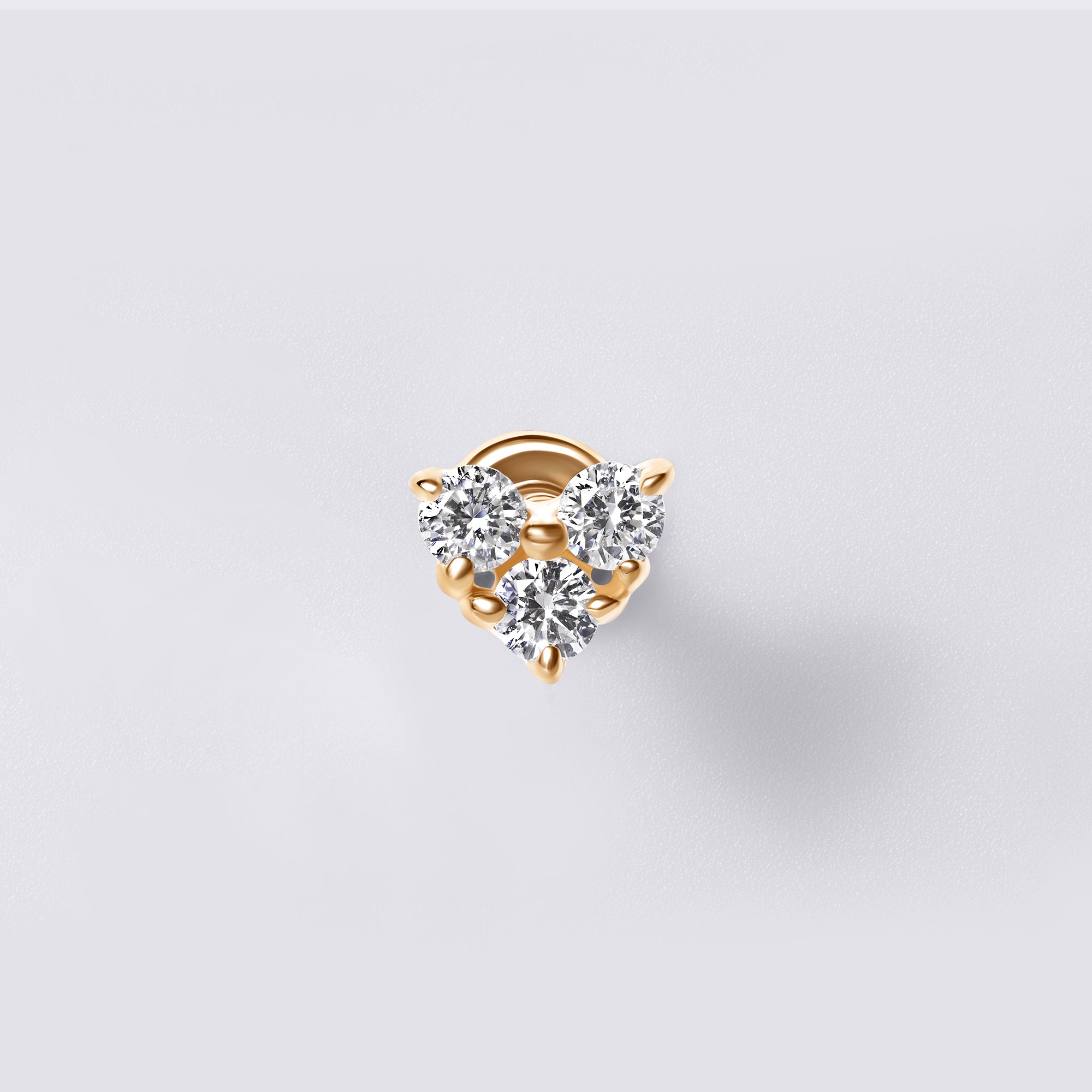 Round Diamond Trio Cluster Stud Earrings