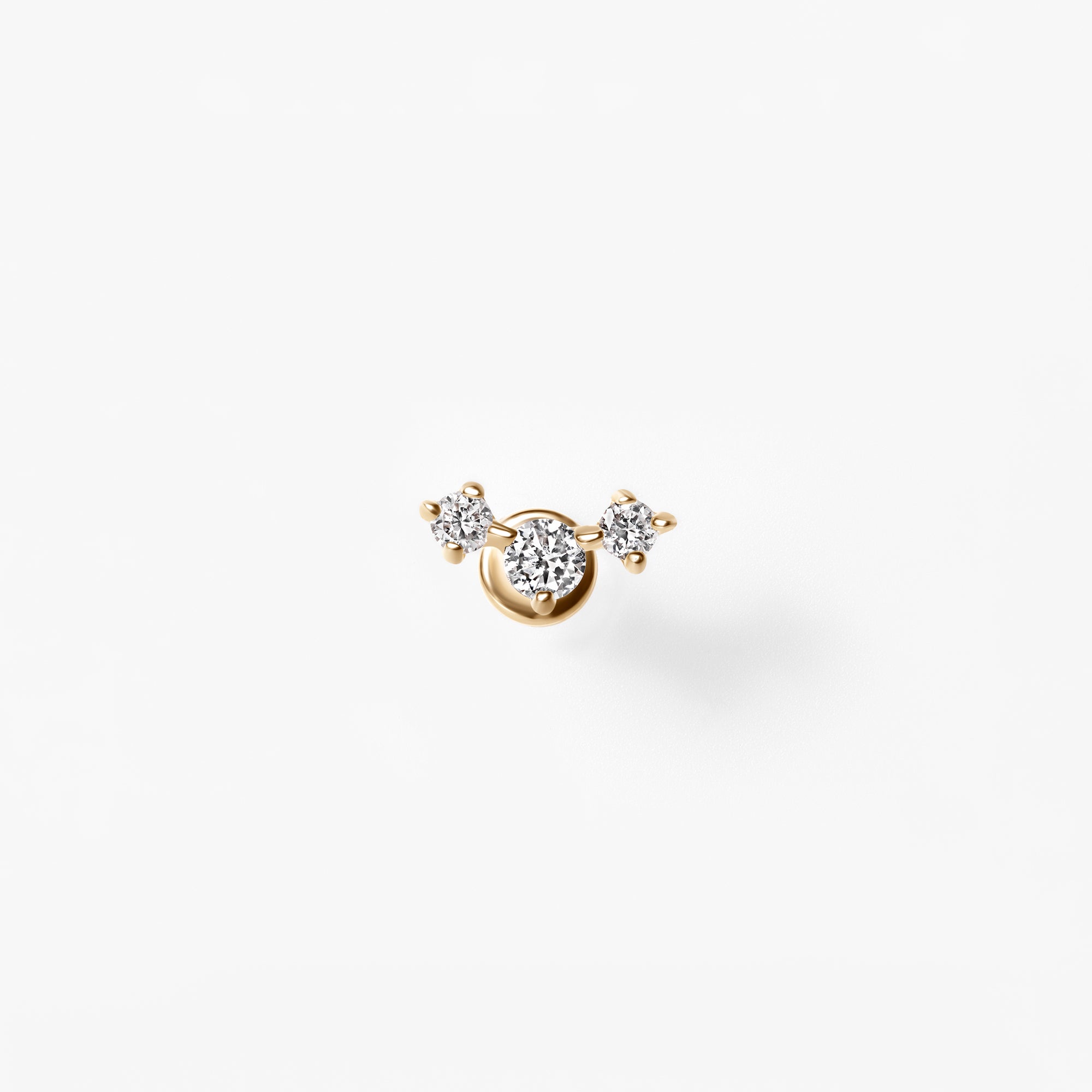 Round Diamond Trio Mini Crawler Stud Earrings