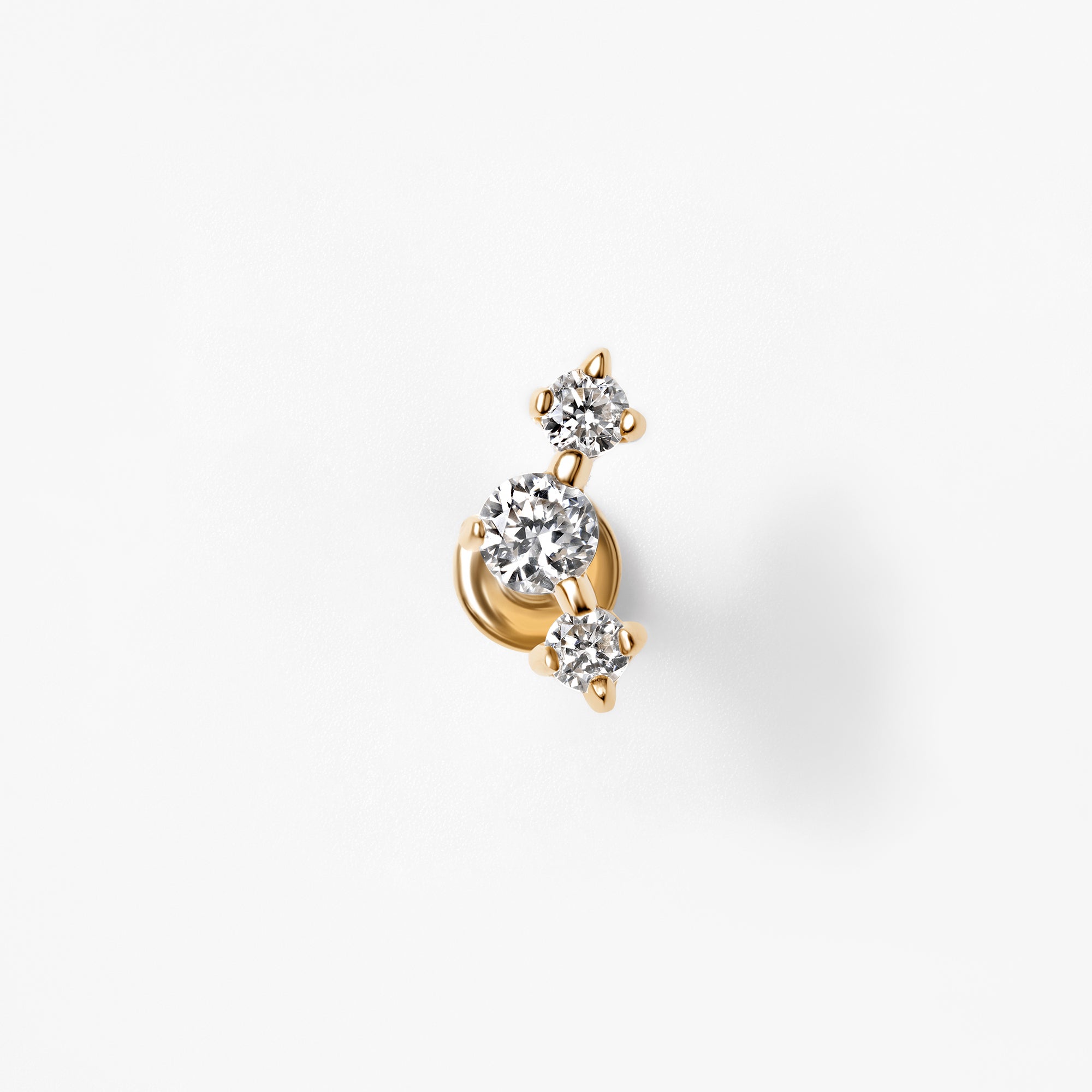 Round Diamond Trio Mini Crawler Stud Earrings