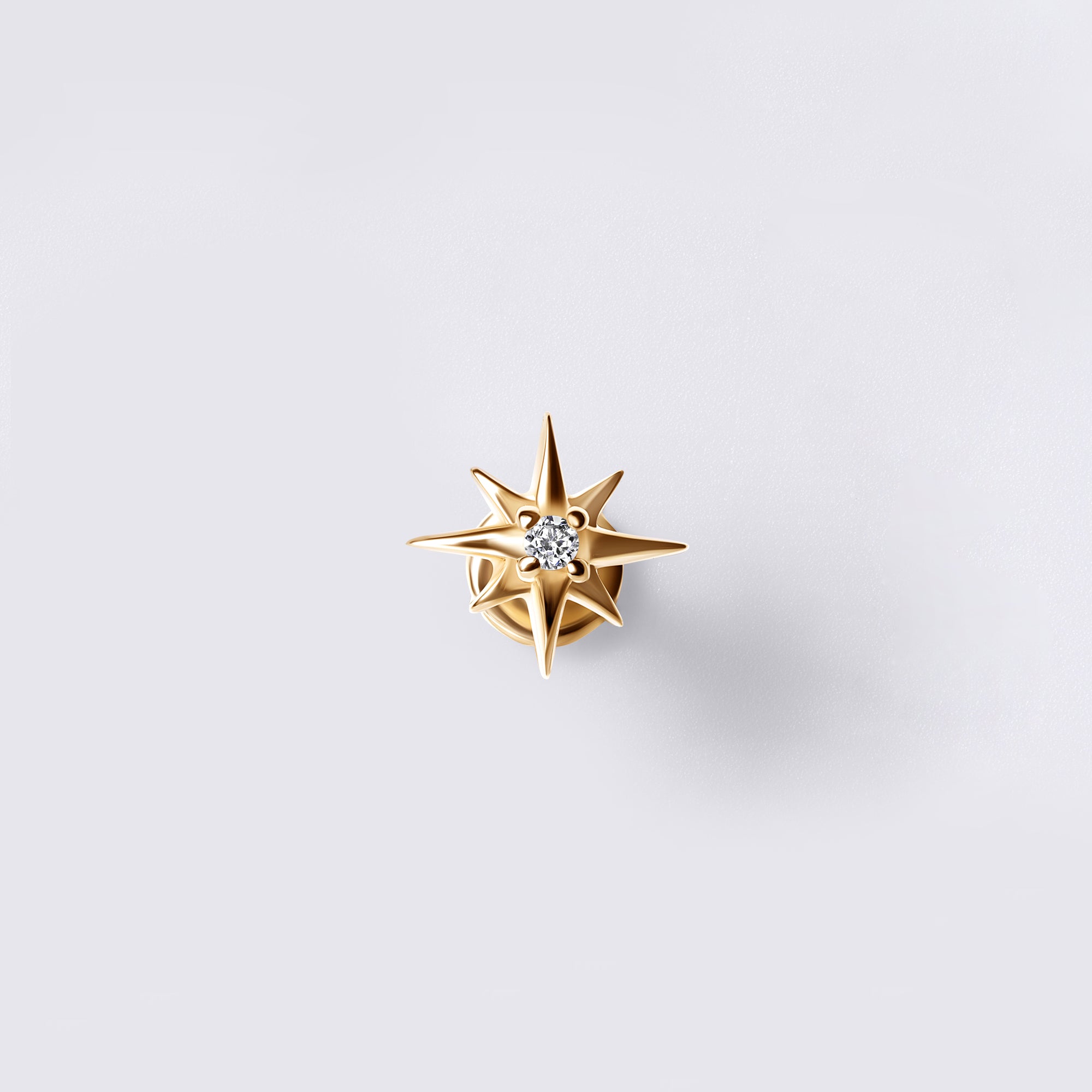 Round Diamond Starburst Stud Earrings