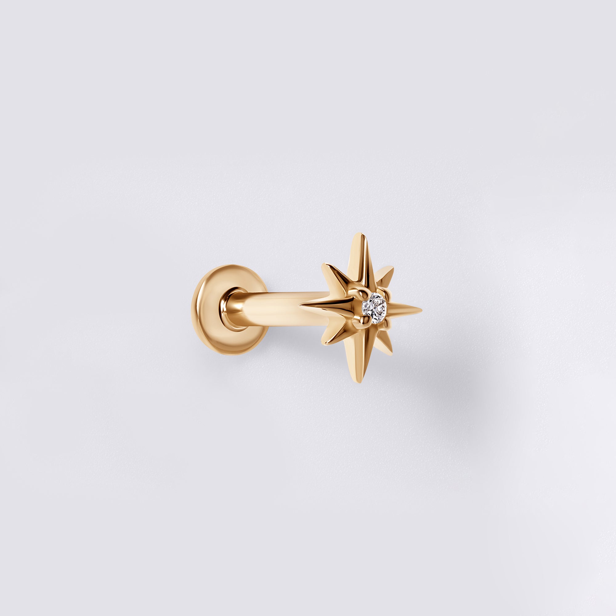 Round Diamond Starburst Stud Earrings