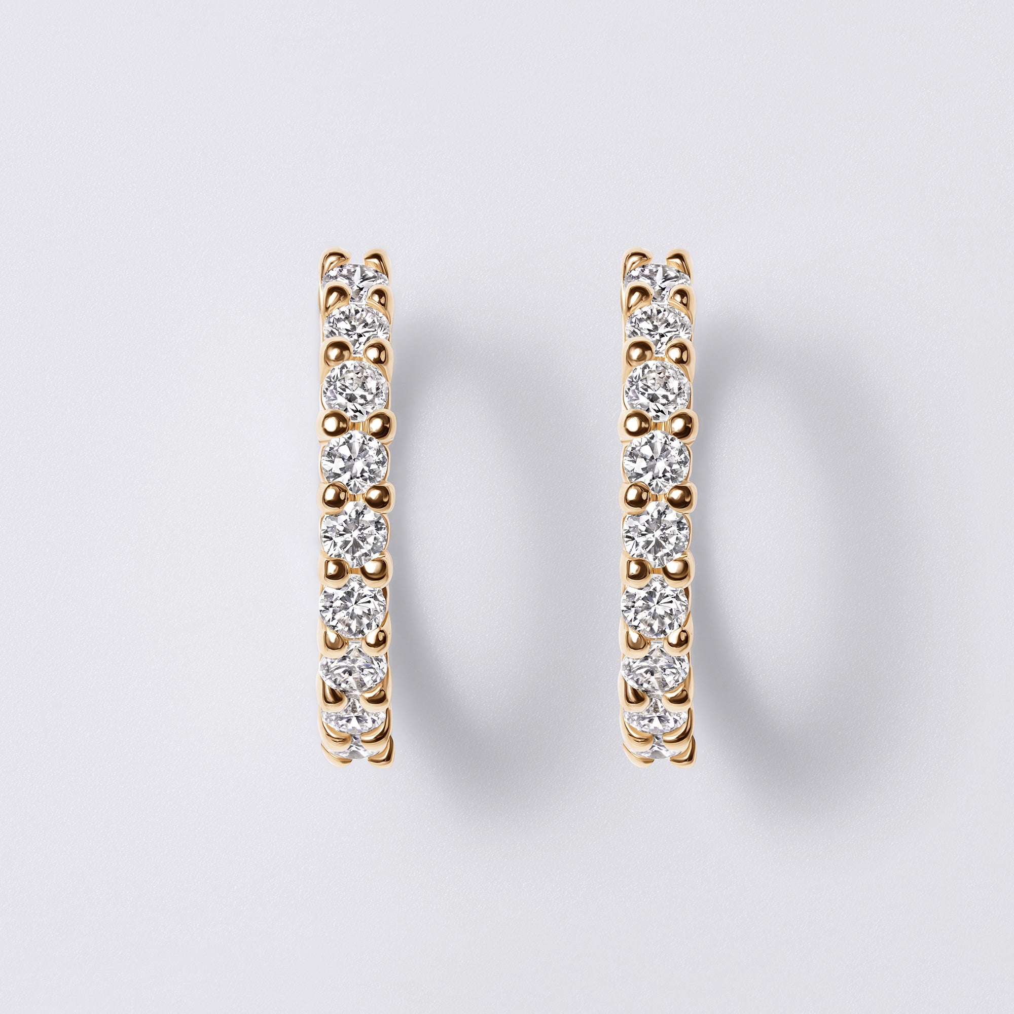 Round Diamond Pavé Huggie Earrings
