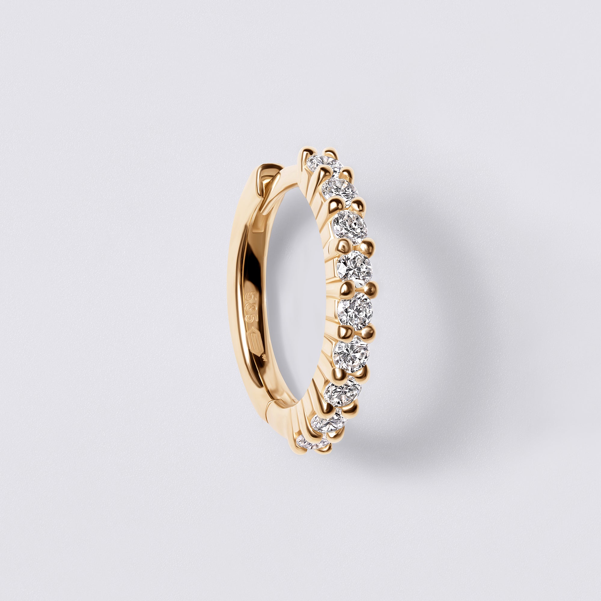 Round Diamond Pavé Huggie Earrings