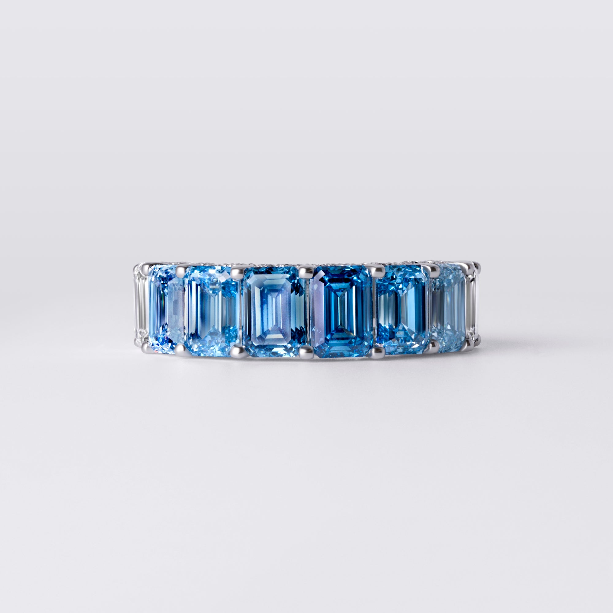 Ombré Blue Lab Diamond Half Anniversary Band
