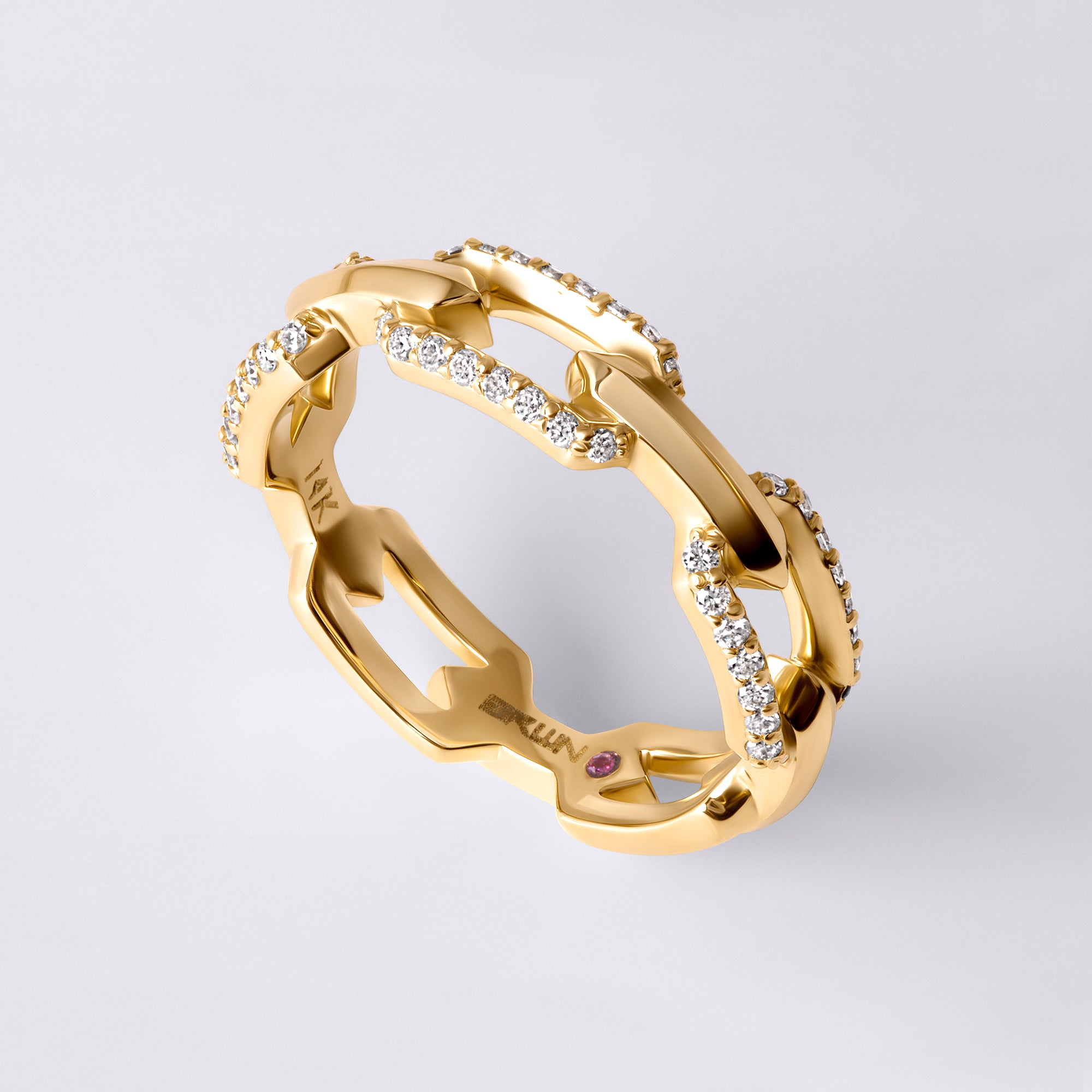 Legacy Love Link Ring In 14K Yellow Gold with Diamonds