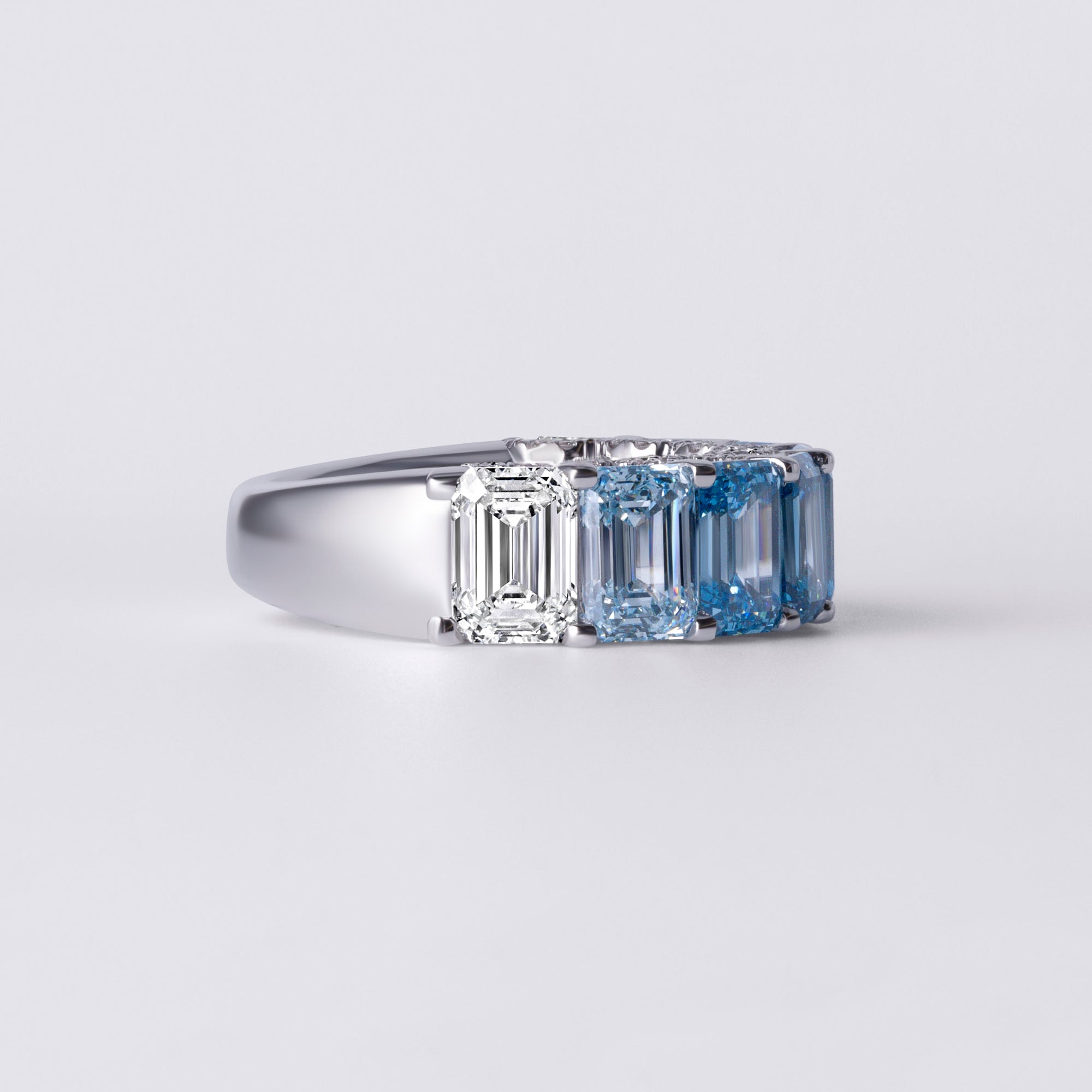 Ombré Blue Lab Diamond Half Anniversary Band