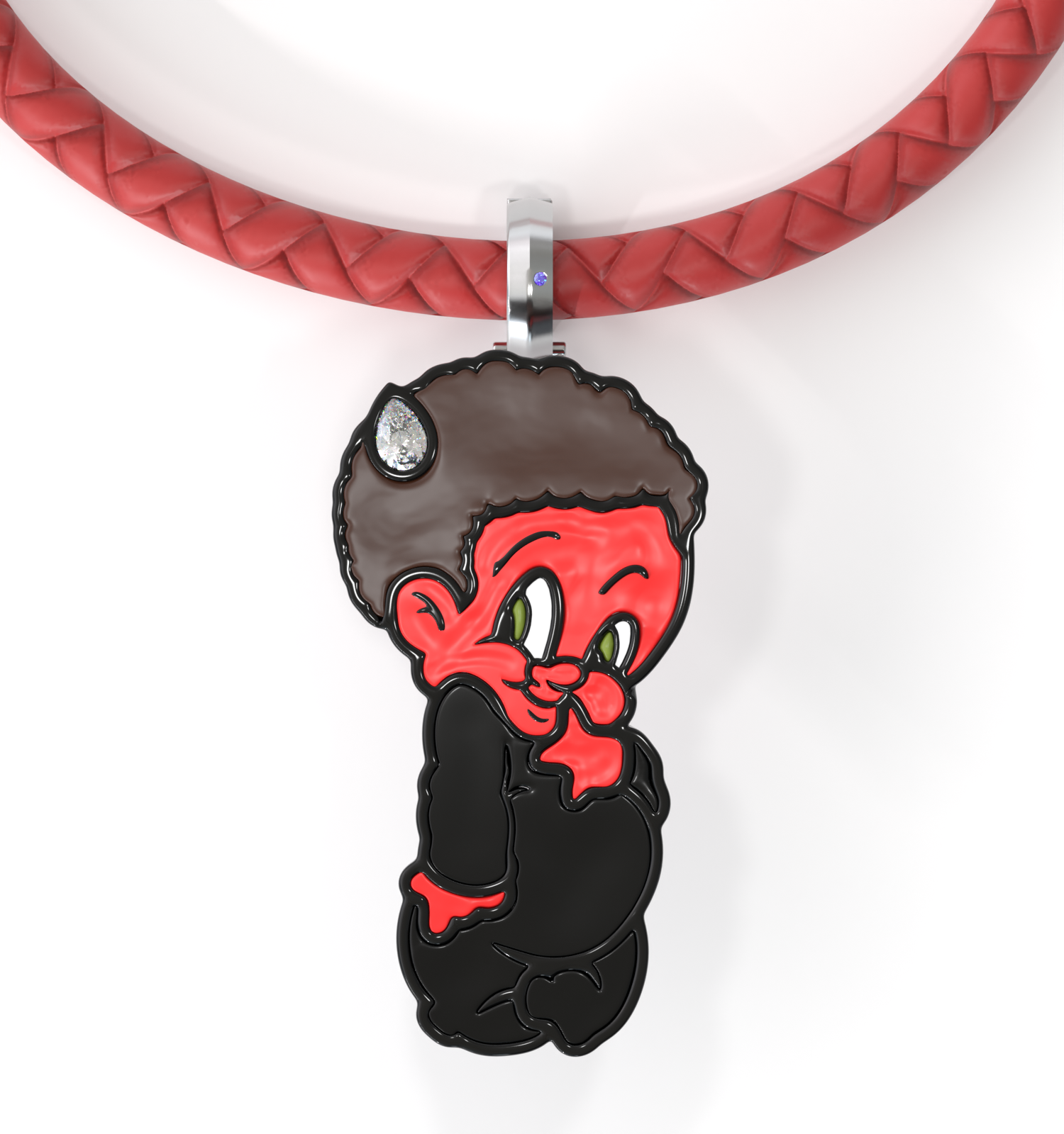 Lil Lenox Enamel Charm on Cord Bracelet, Red