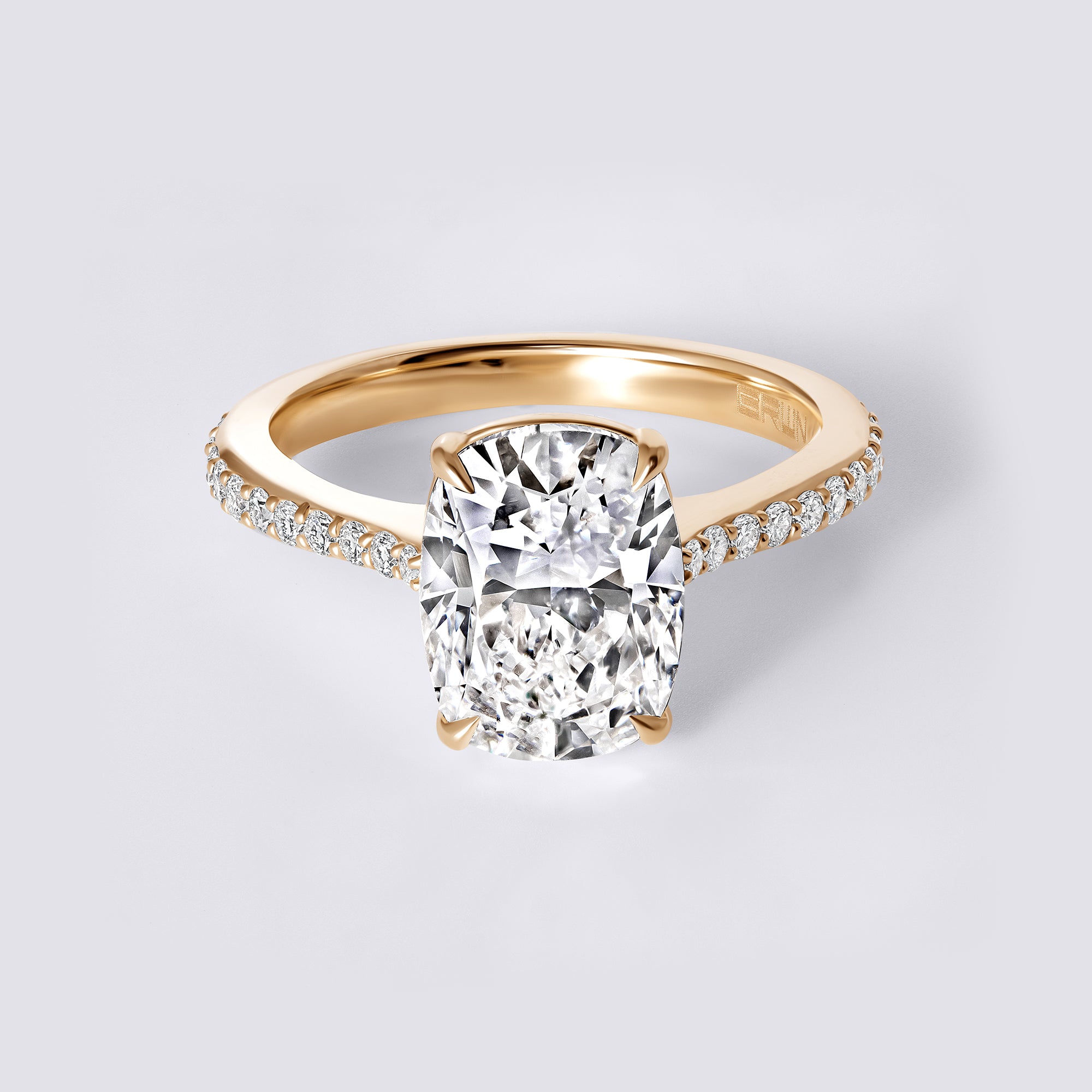 Luna 3.11 CTW Cushion Diamond Single Row Pavé Engagement Ring