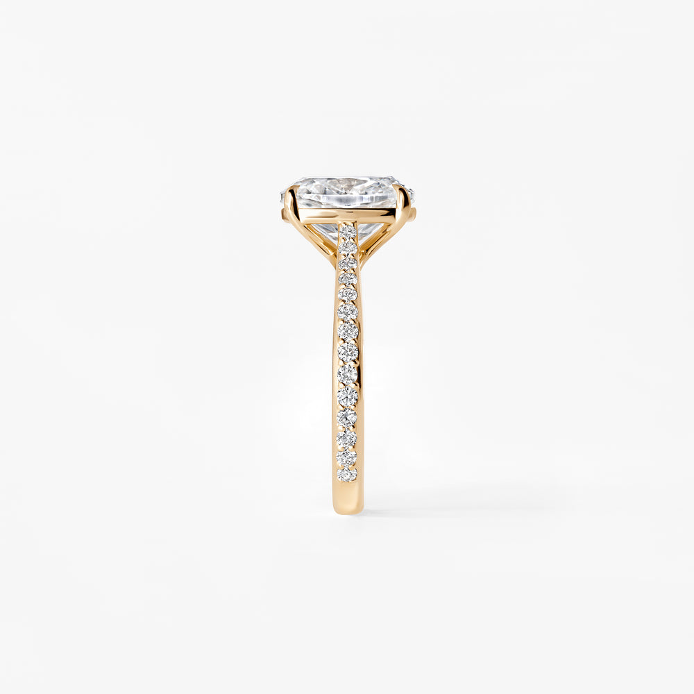 3.11CT Elongated Cushion Pavé Engagement Ring