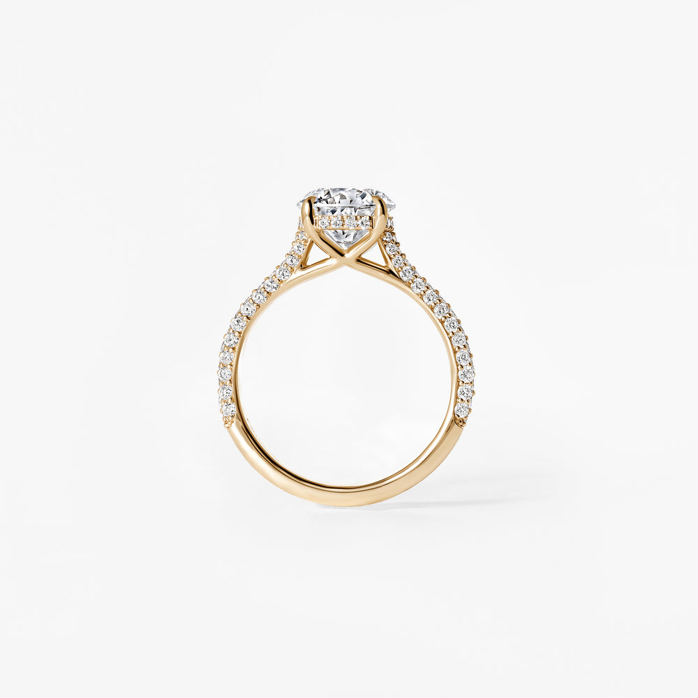 2.04CT Round Triple Row Pavé Engagement Ring