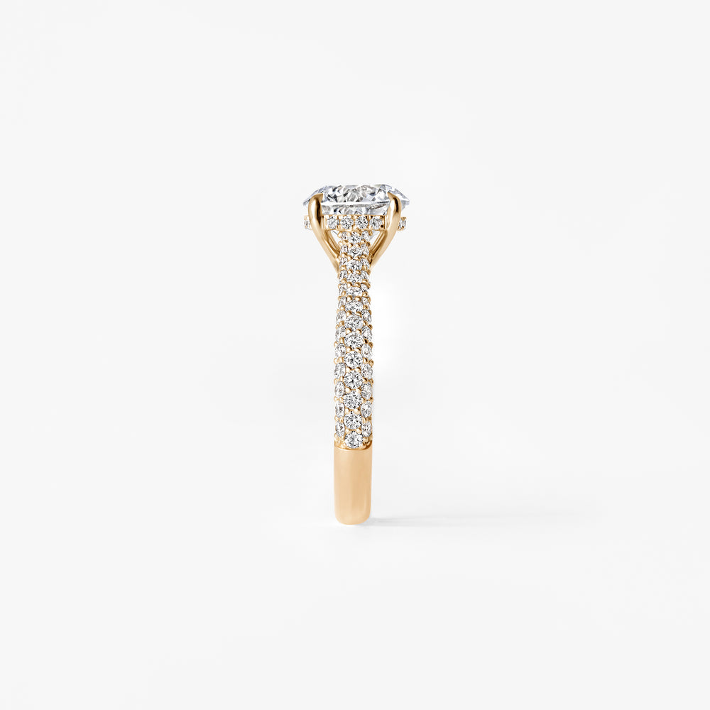 2.04CT Round Triple Row Pavé Engagement Ring