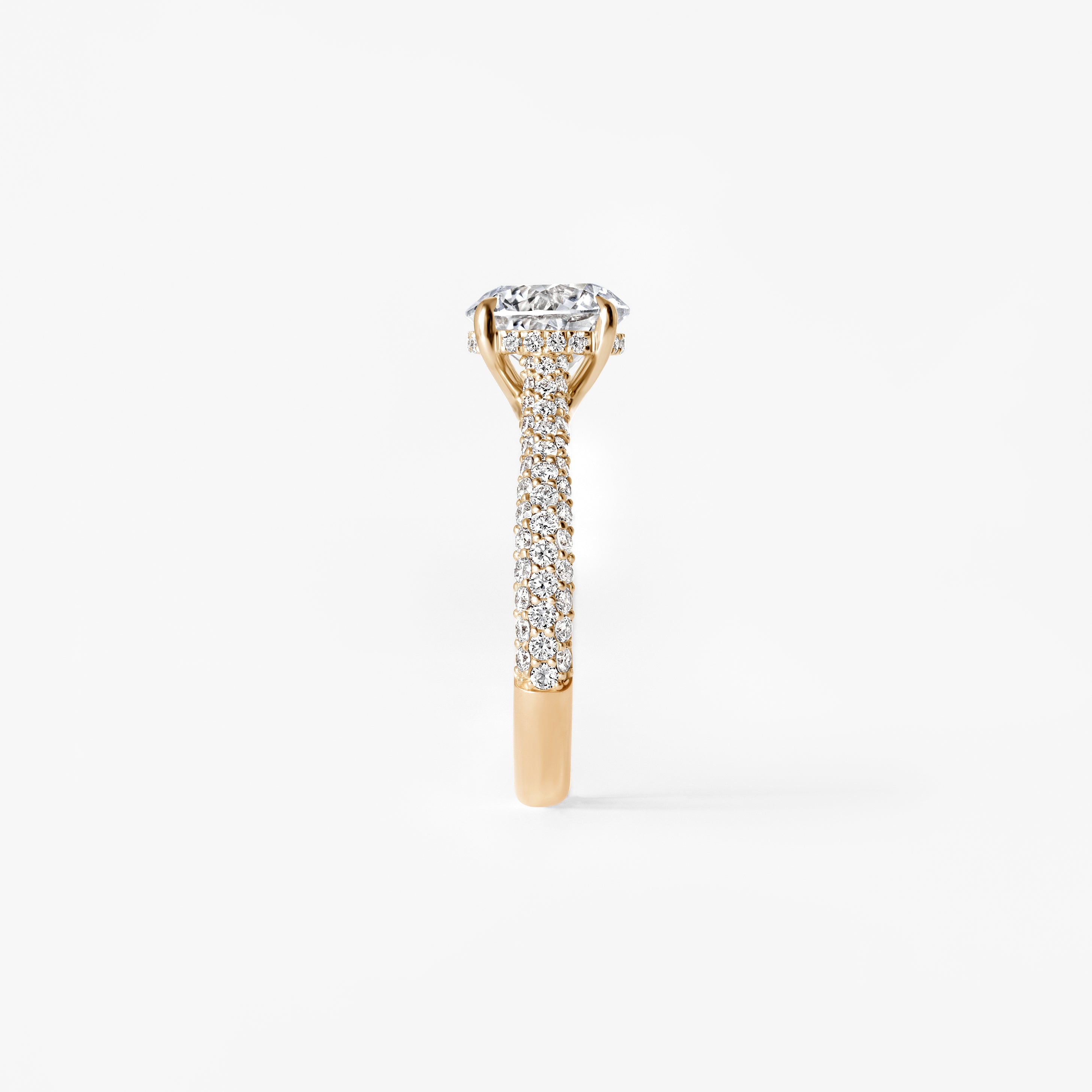 2.04CT Round Triple Row Pavé Engagement Ring