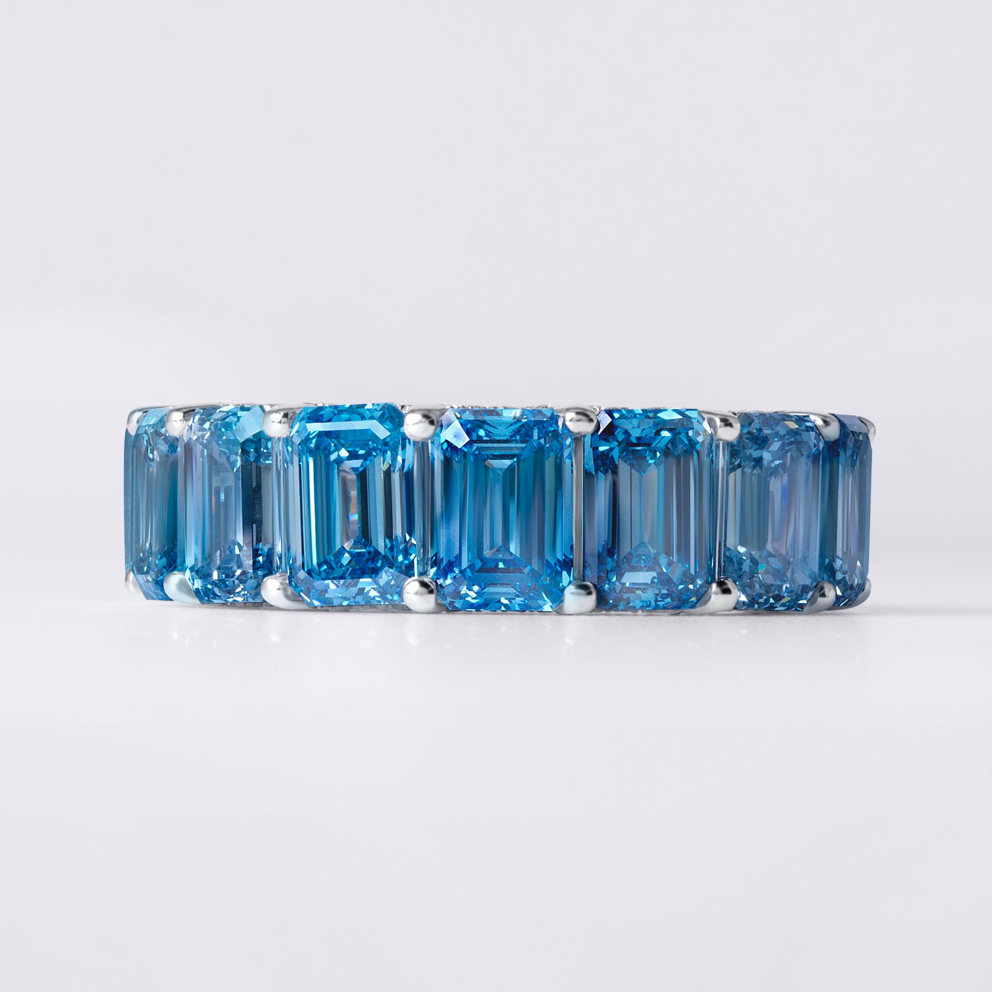 Ombré Blue Lab Diamond Anniversary Band