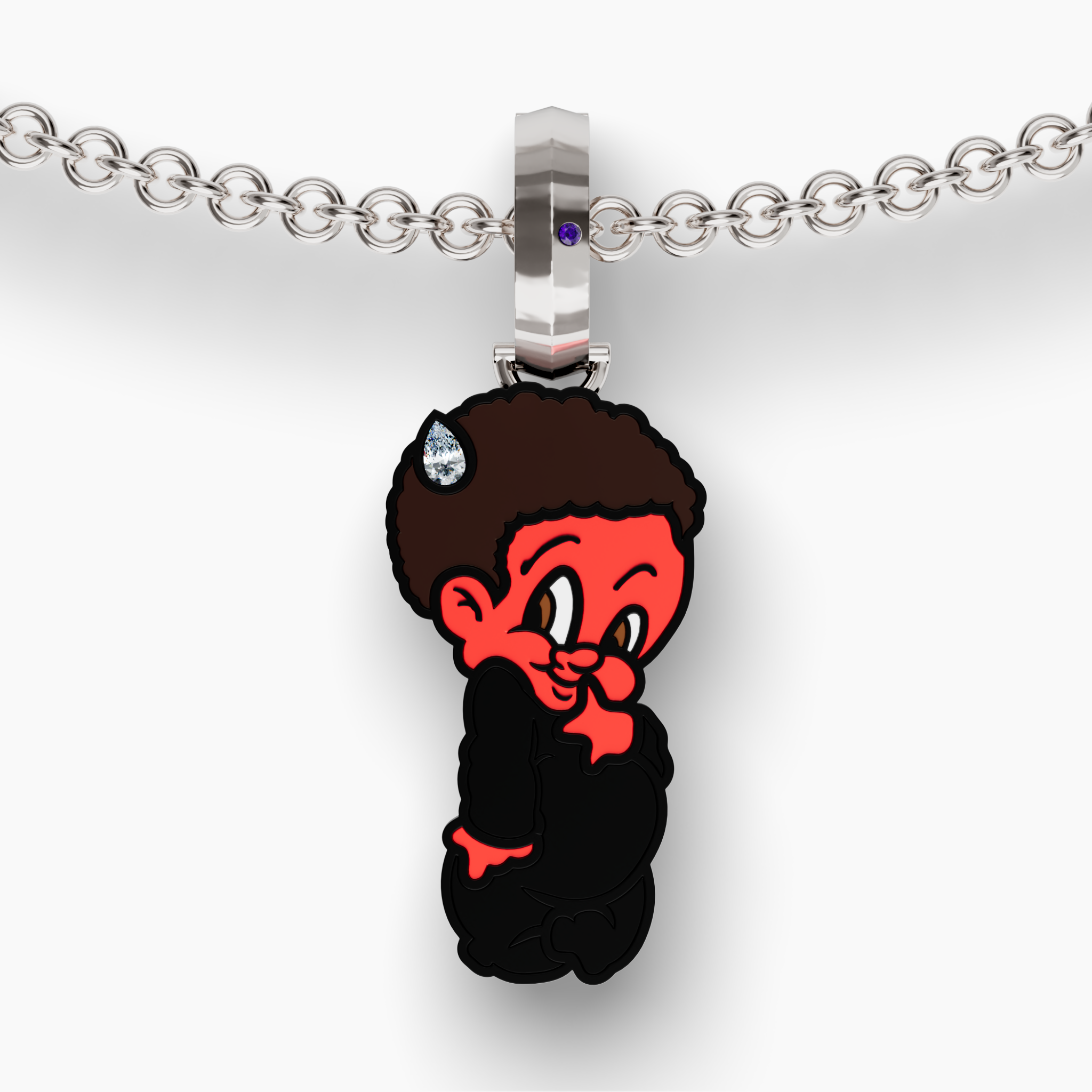 Lil Lenox Enamel Charm on Rolo Chain