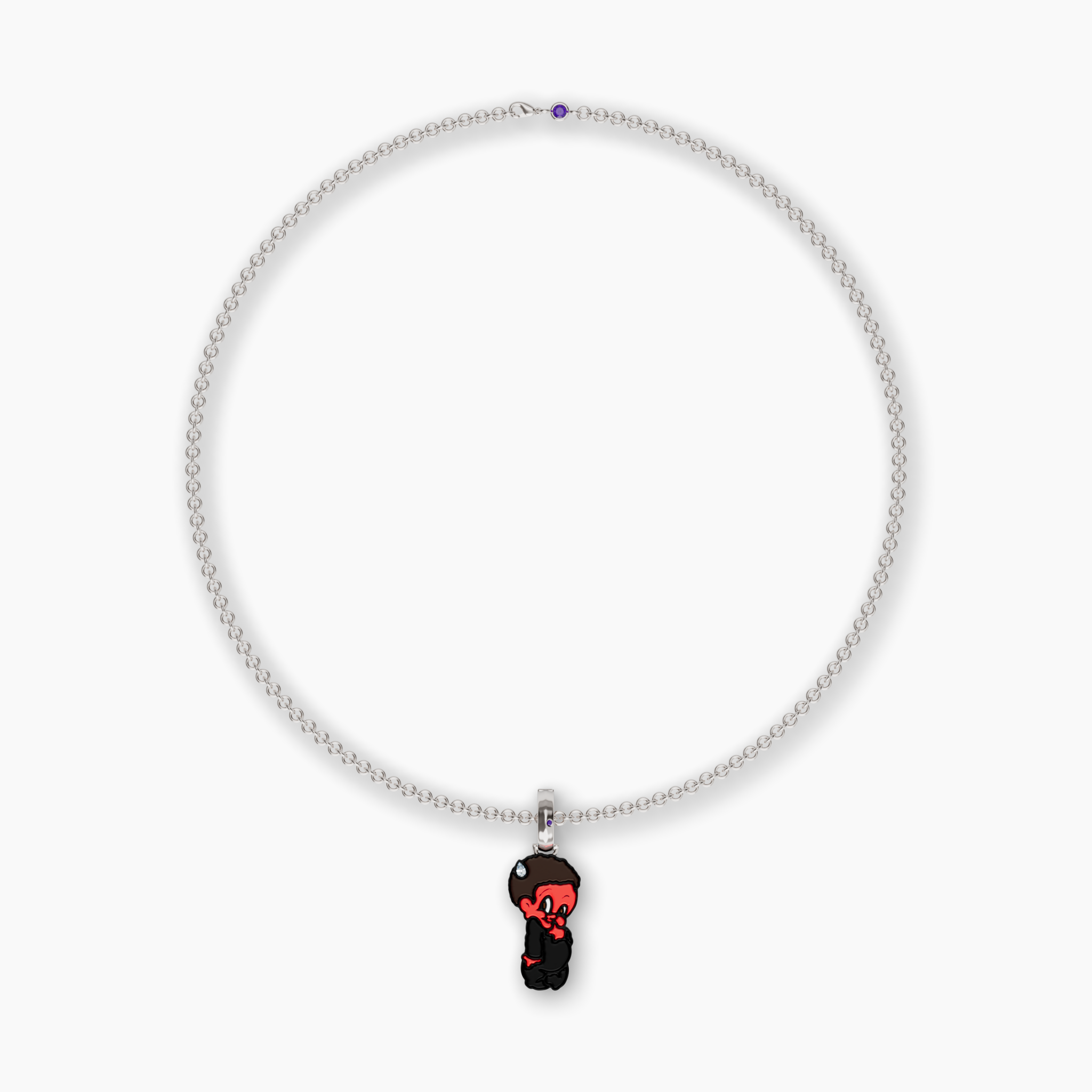 Lil Lenox Enamel Charm on Rolo Chain