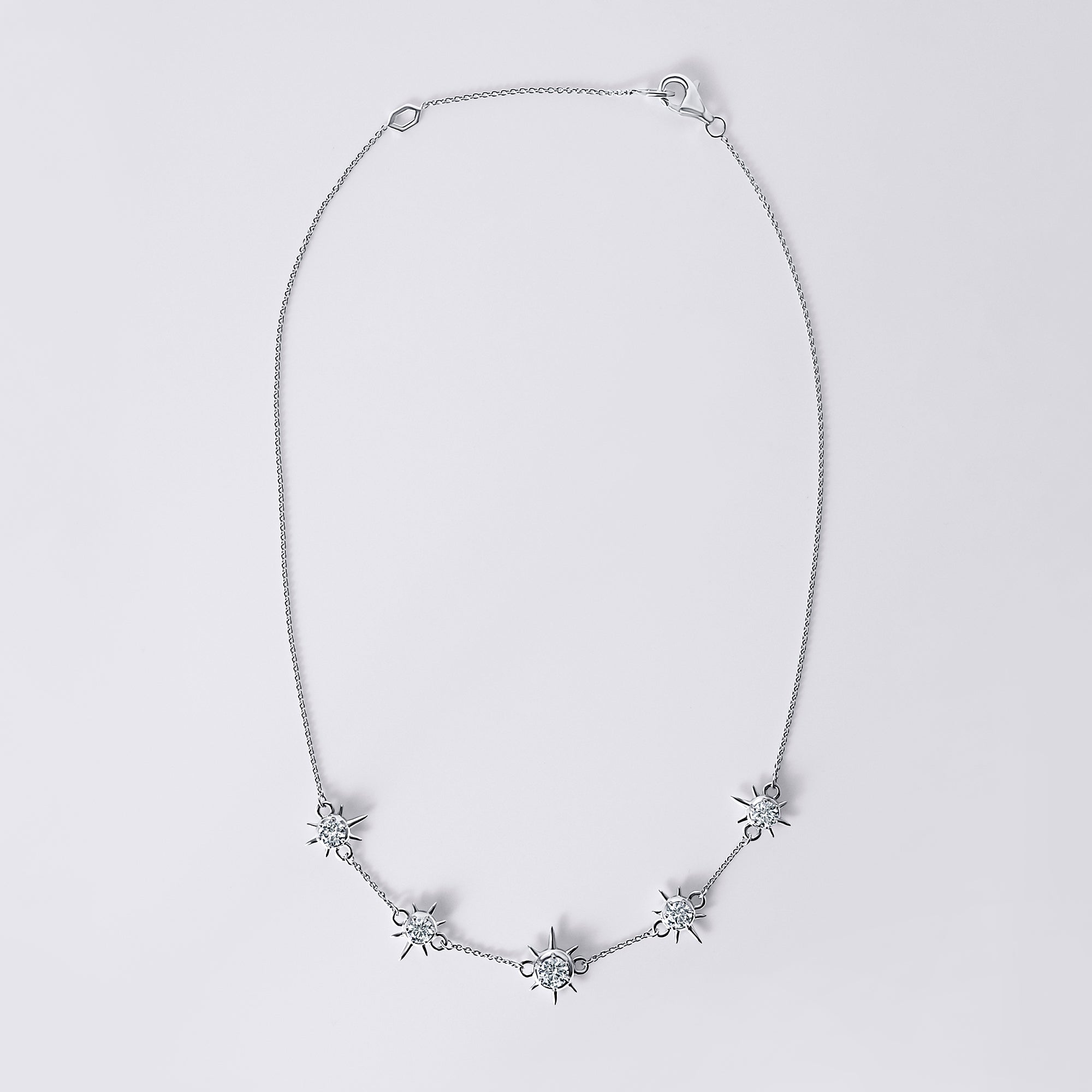 Solaris 5 Station White Diamond Necklace