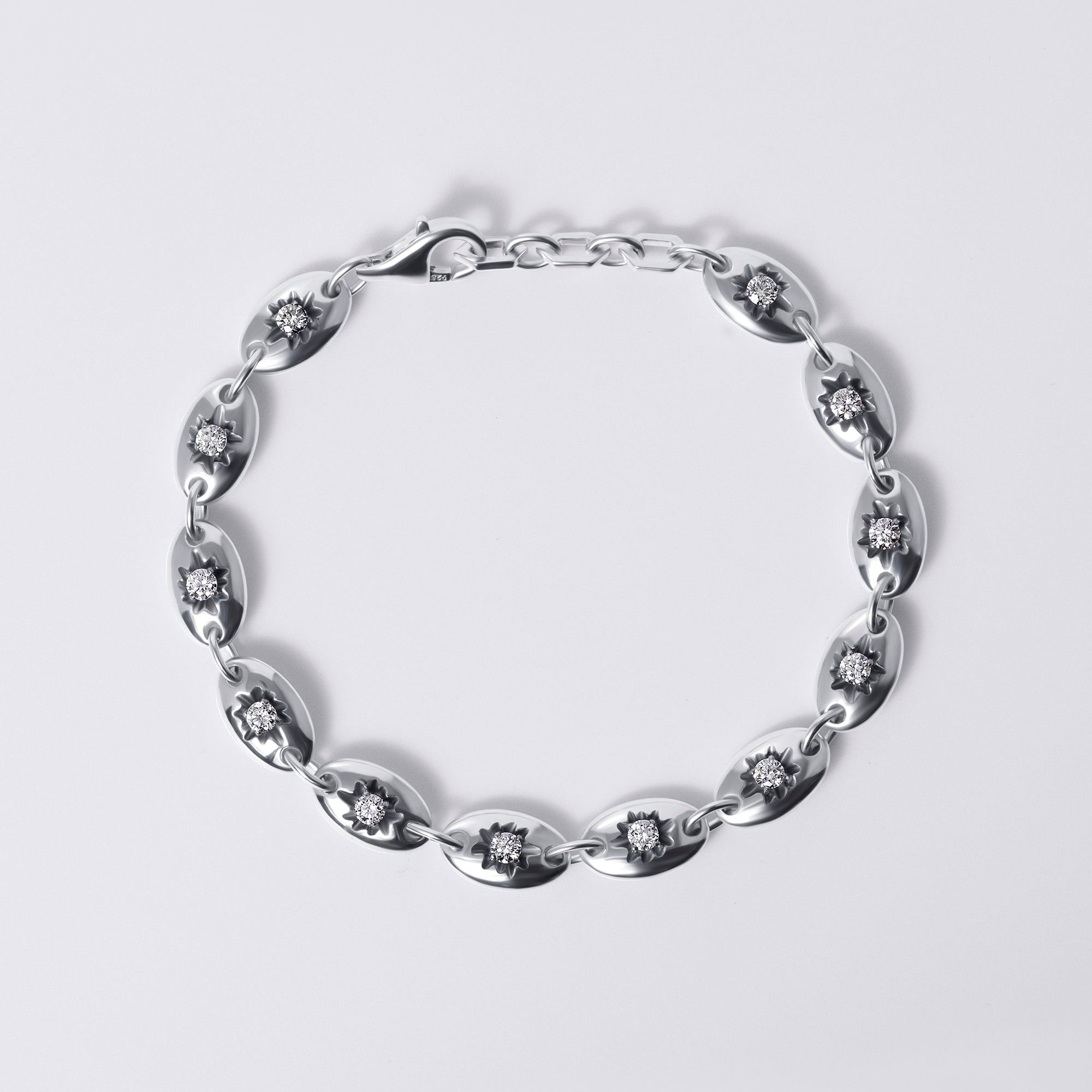 Solaris White Diamond Bead Bracelet