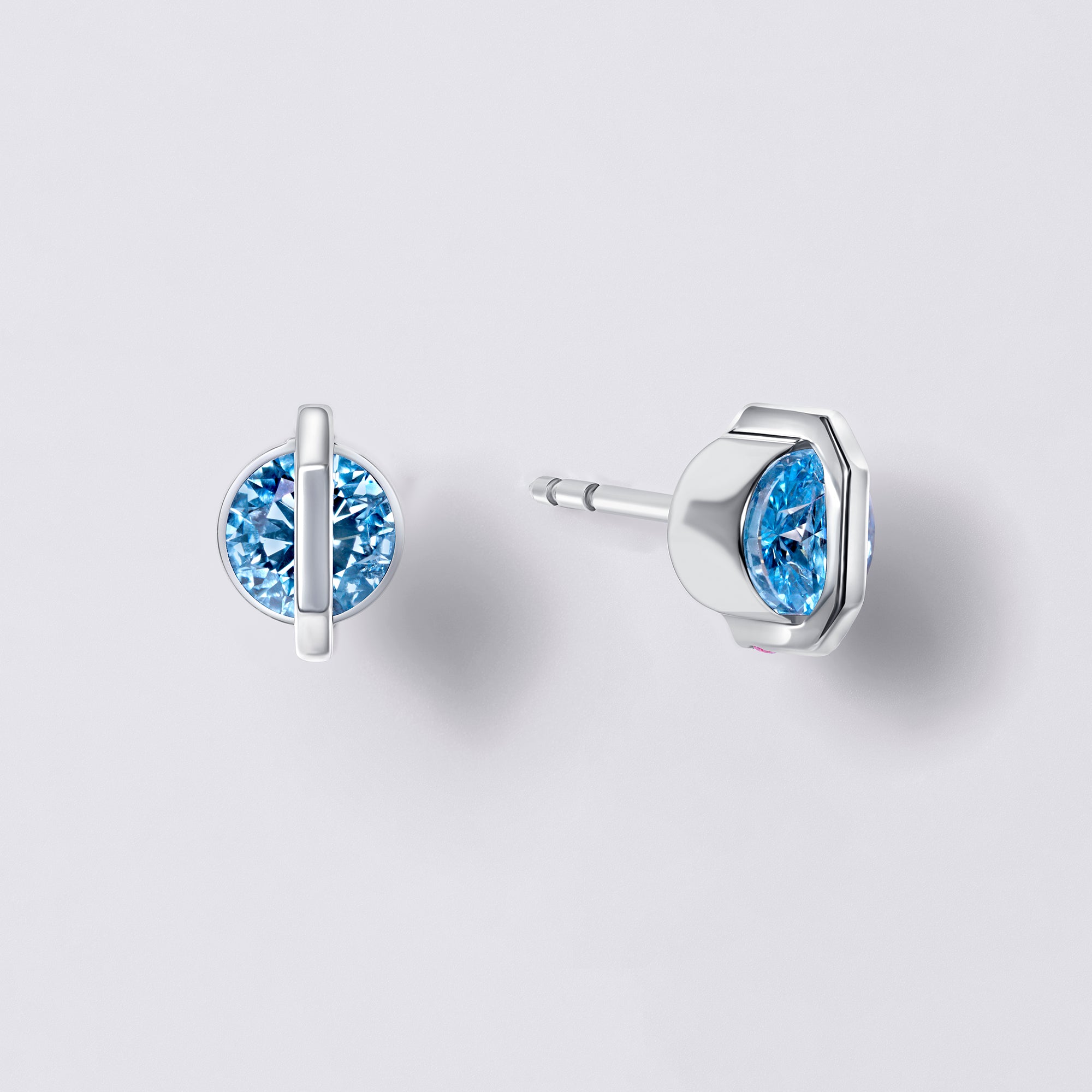 Solaris Blue Diamond Bar Stud