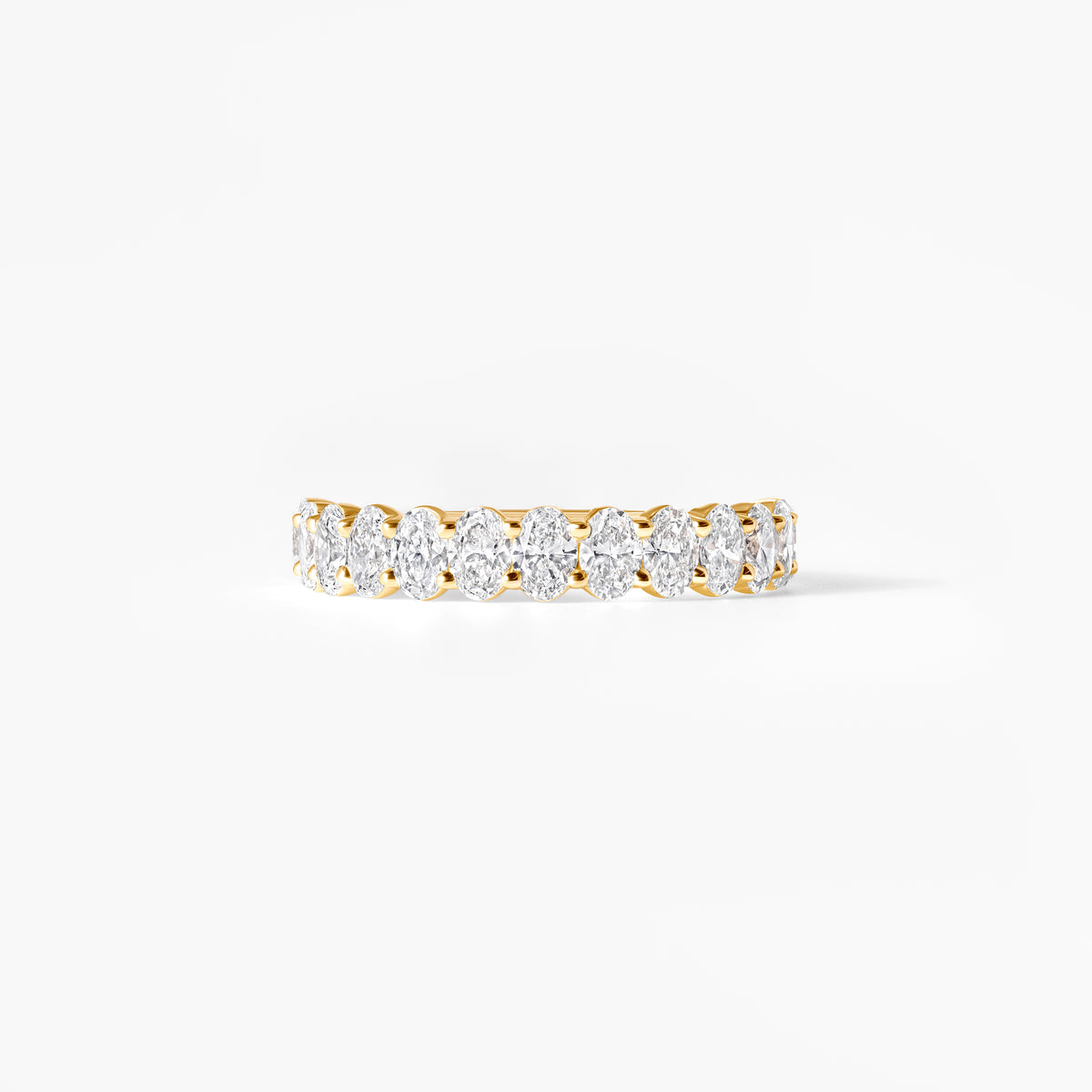 Oval Diamond Prong Set Half Eternity Band