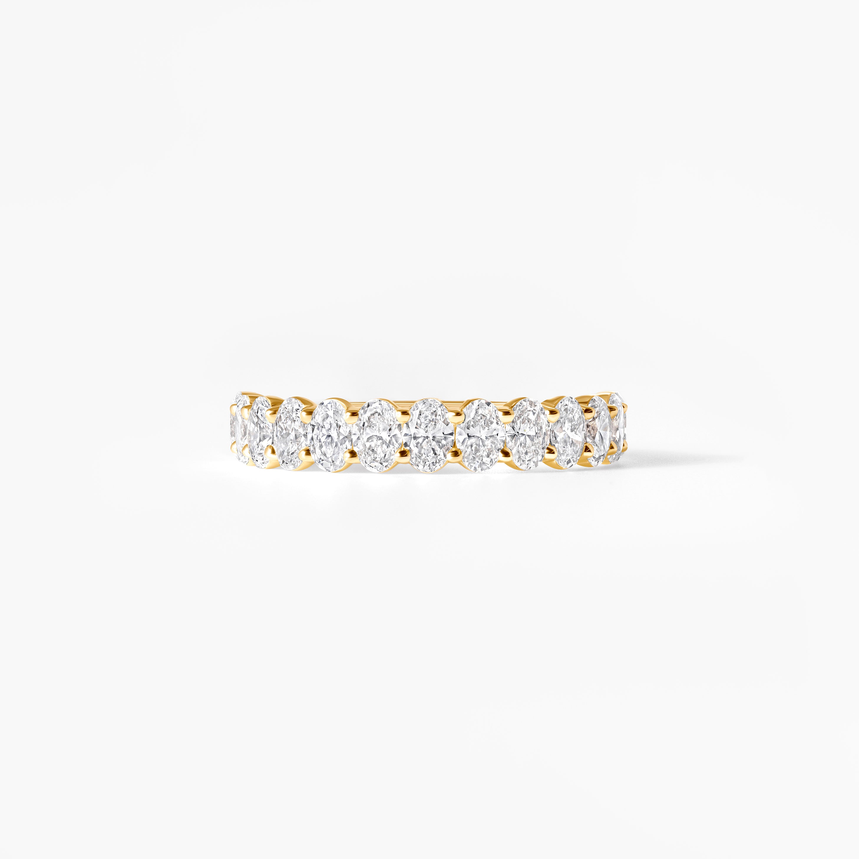 Oval Diamond Prong Set Half Eternity Band