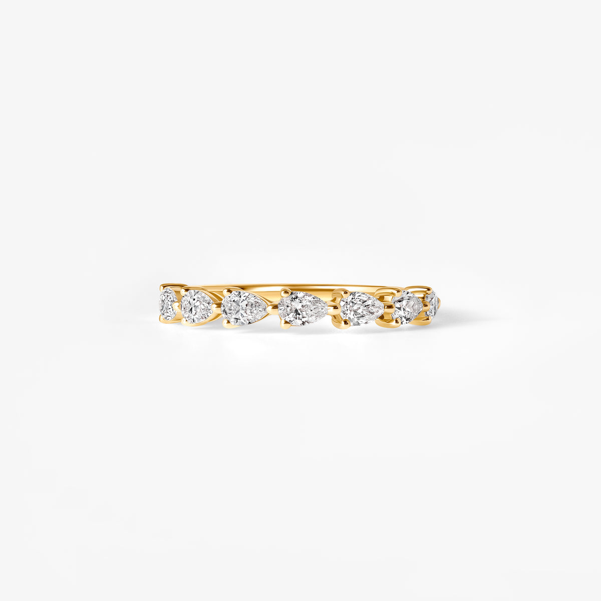 Pear Diamond East West Prong Set Half Eternity Band