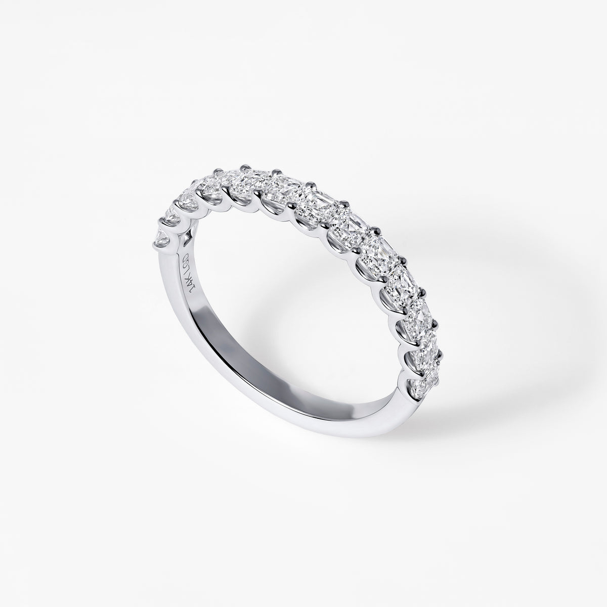 Asscher Diamond U-Prong Half Eternity Band